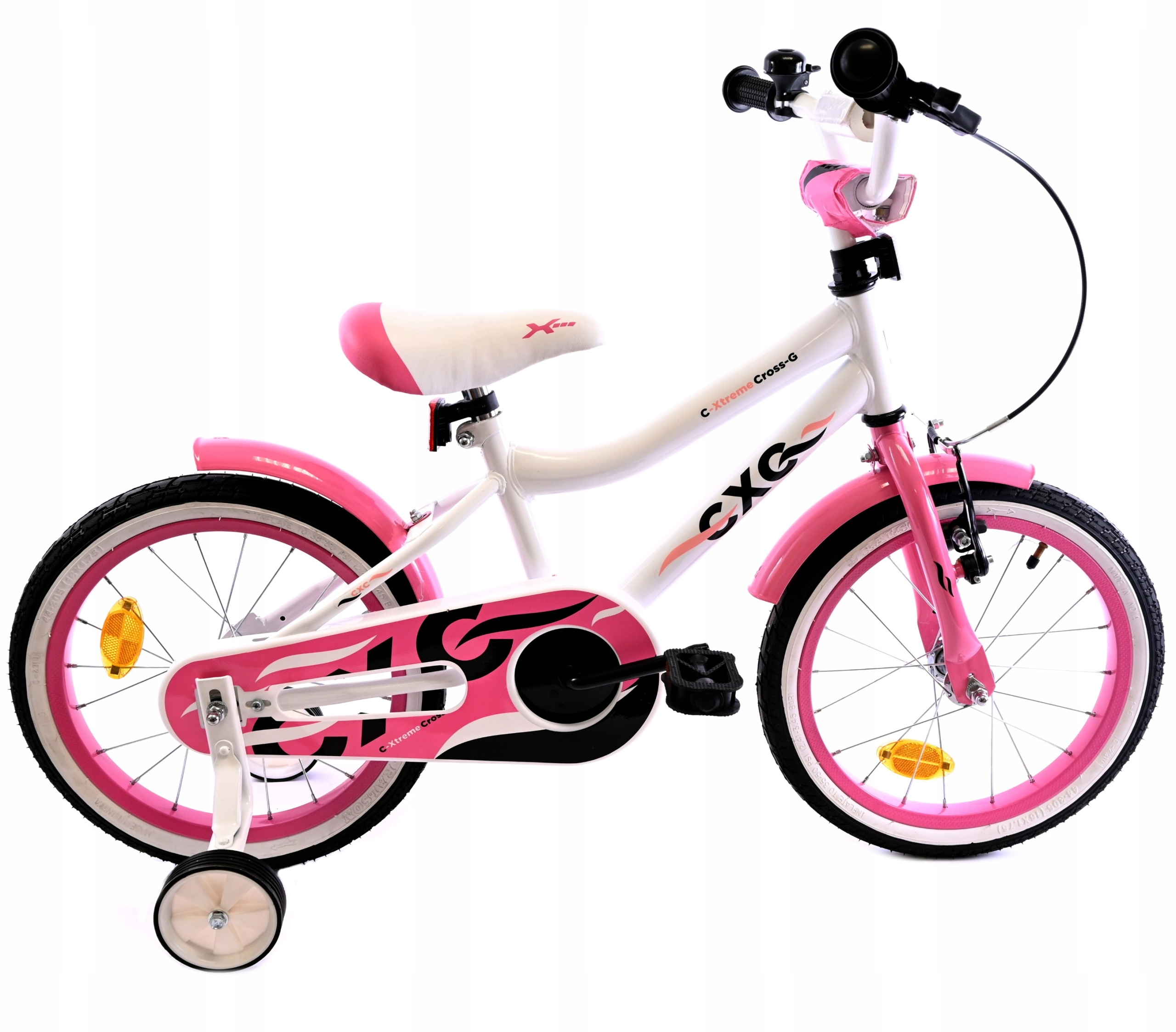 Rower Dla Dziewczynki Biały Boczne Kółka 16 Cali