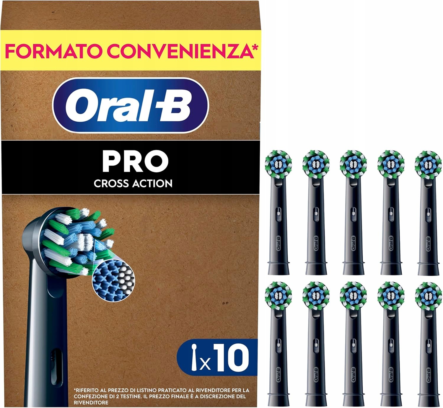 10x Końcówki Główki do Szczoteczki Elektrycznej Oral-B Cross Action Czarne