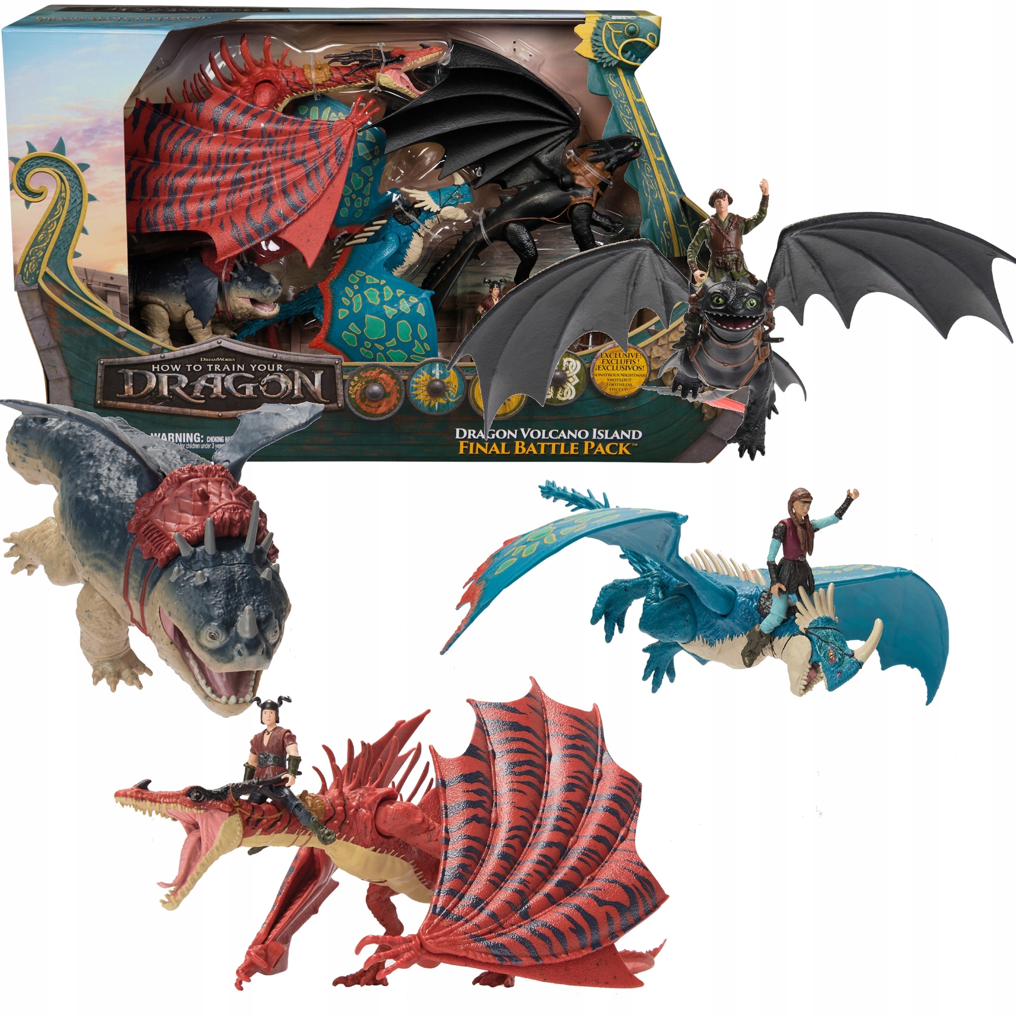 Jak Wytresować Smoka Zestaw Figurek 7 Elem. 4 Smoki Dragon Volcano Island