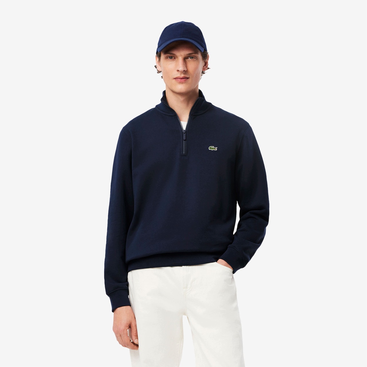 Lacoste Pánská Mikina Classic Fit Half-Zip Navy L