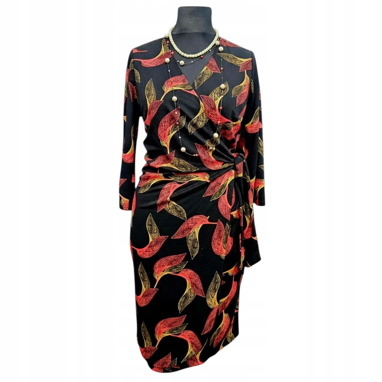 Šaty pletená, překládaná plus size, velikost 52