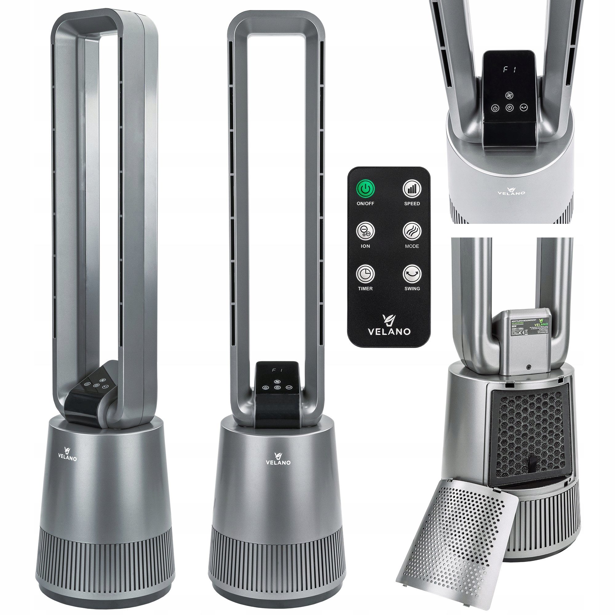 TEMPORIZATOR DE OSCILAȚIE VENTILATOR FĂRĂ LAME Afișaj LCD TELECOMANDĂ
