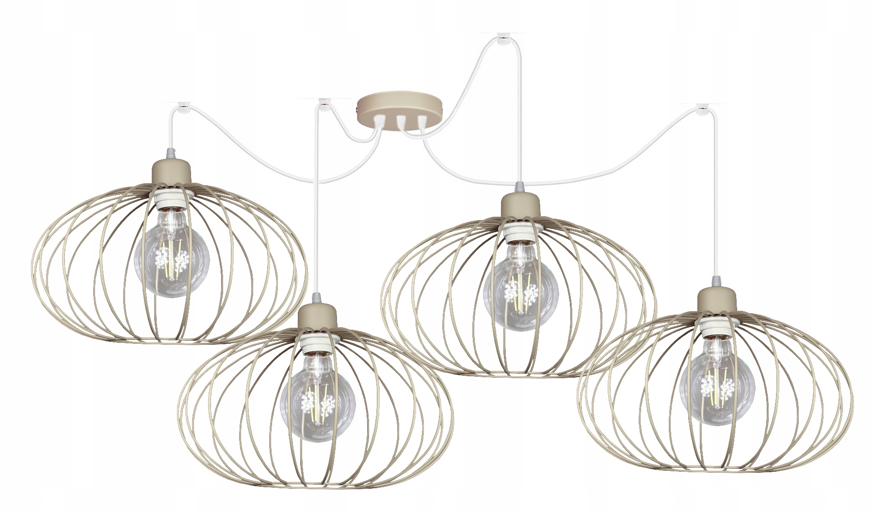 Závesná lampa do obývacej izby Pavúk Cora béžová stropná lampa Led stropné svietidlo