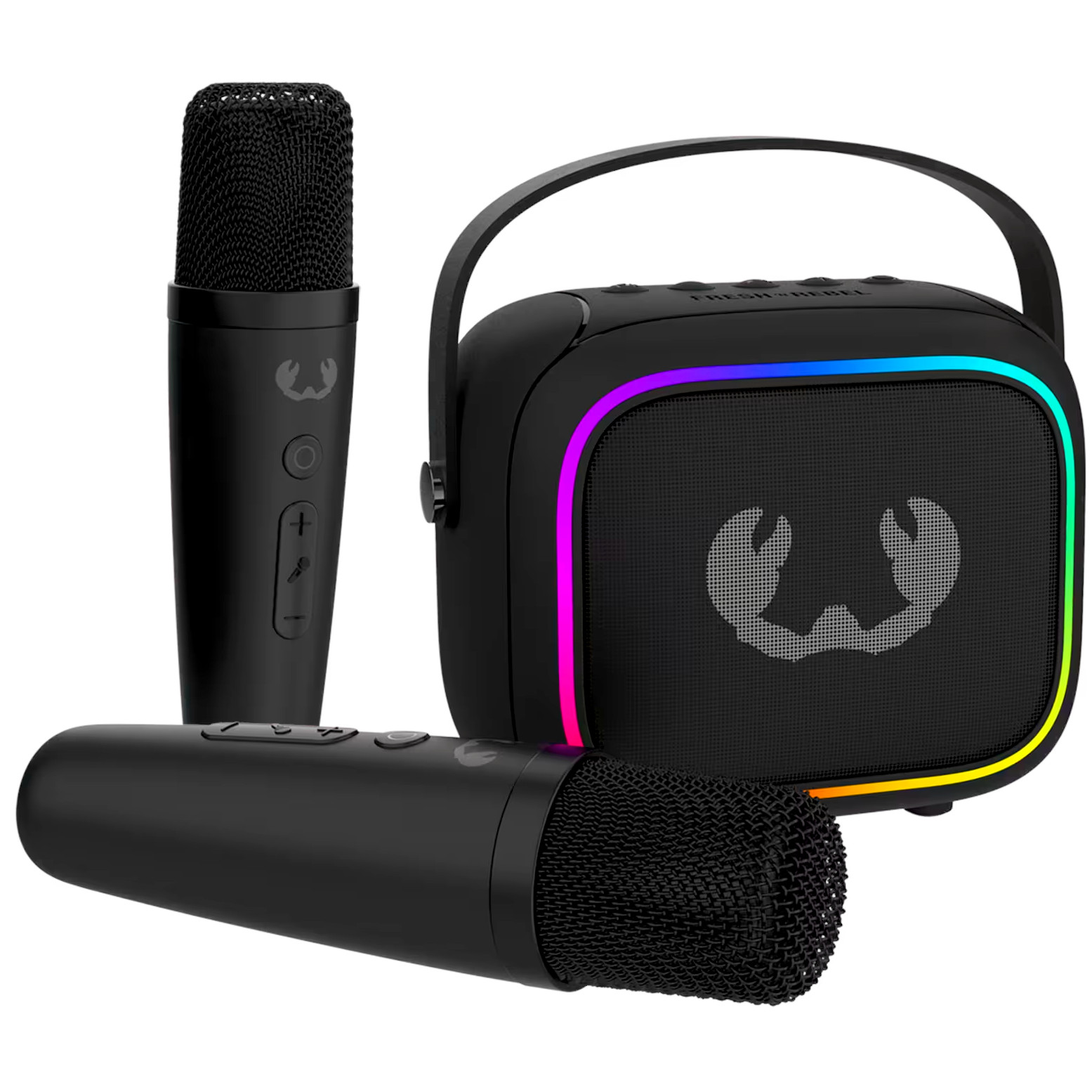 Głośnik Bt +2x Mikrofon Bezprzewodowy z efektami zest Karaoke Fresh n Rebel