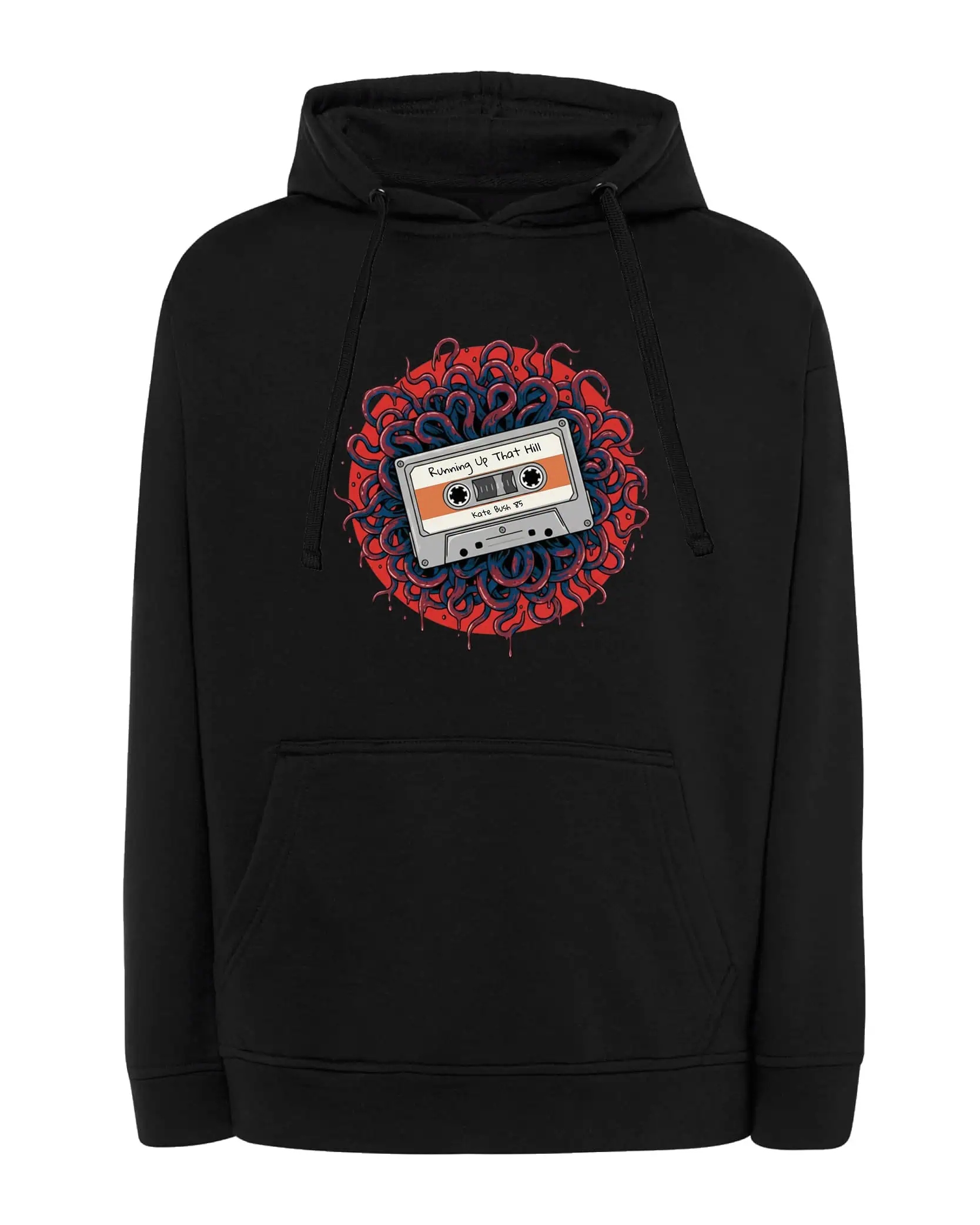 Mikina s kapucí Stranger Things Známá hudba Kazeta Černá XL