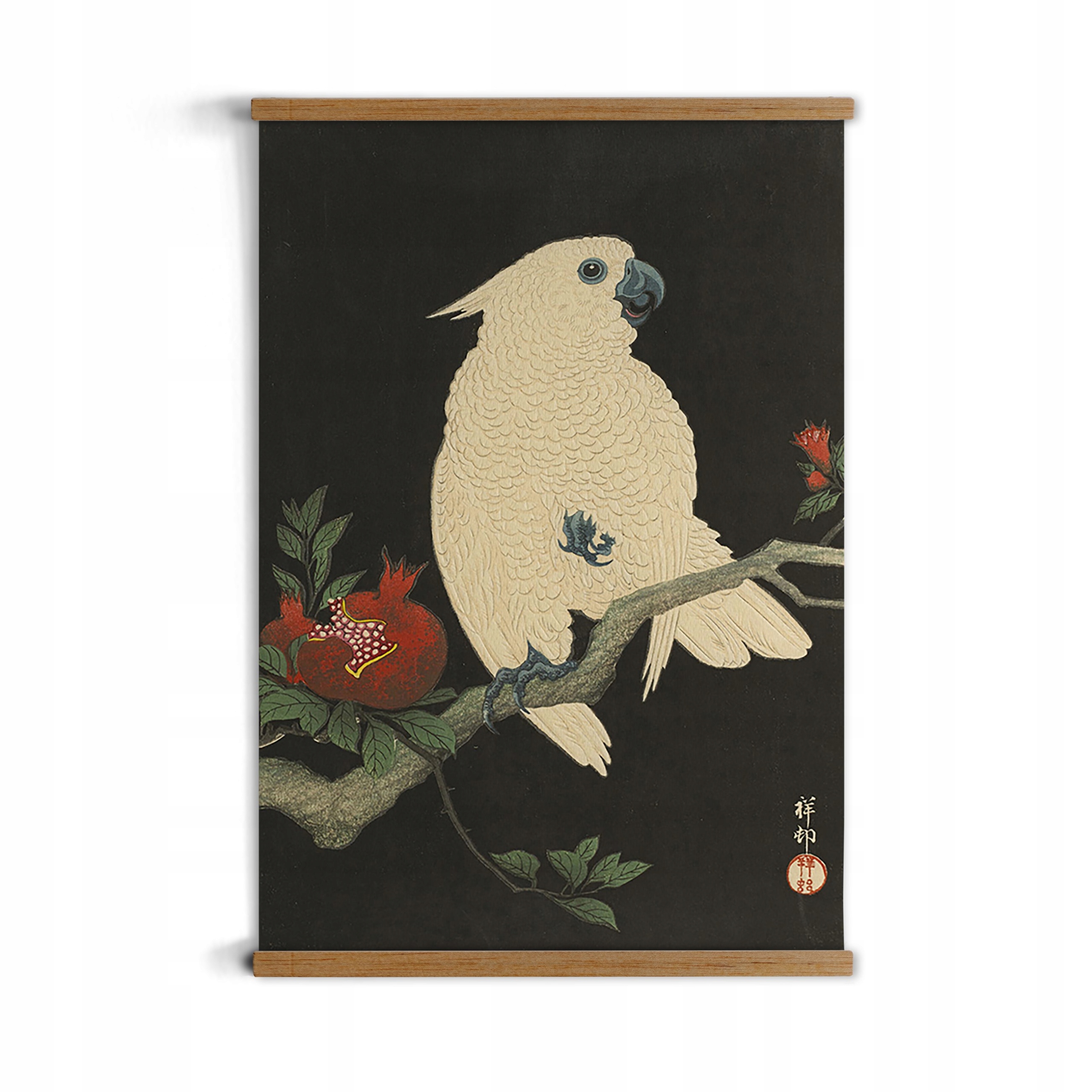 

poster z ramką Biała papuga A2 na prezent vintage