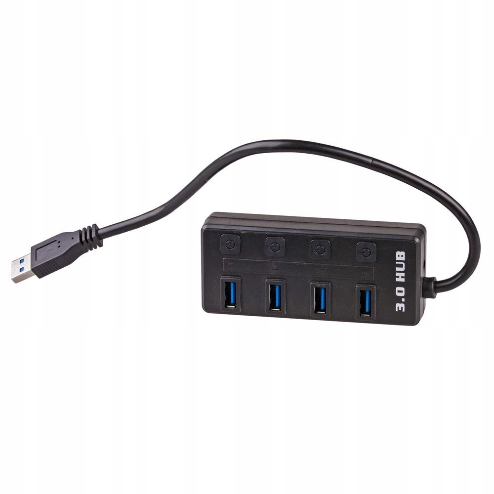 Akyga Hub Usb AK-AD-33 aktywny Usb A (m) 4x Usb A (f) wyłączniki ver. 3.0