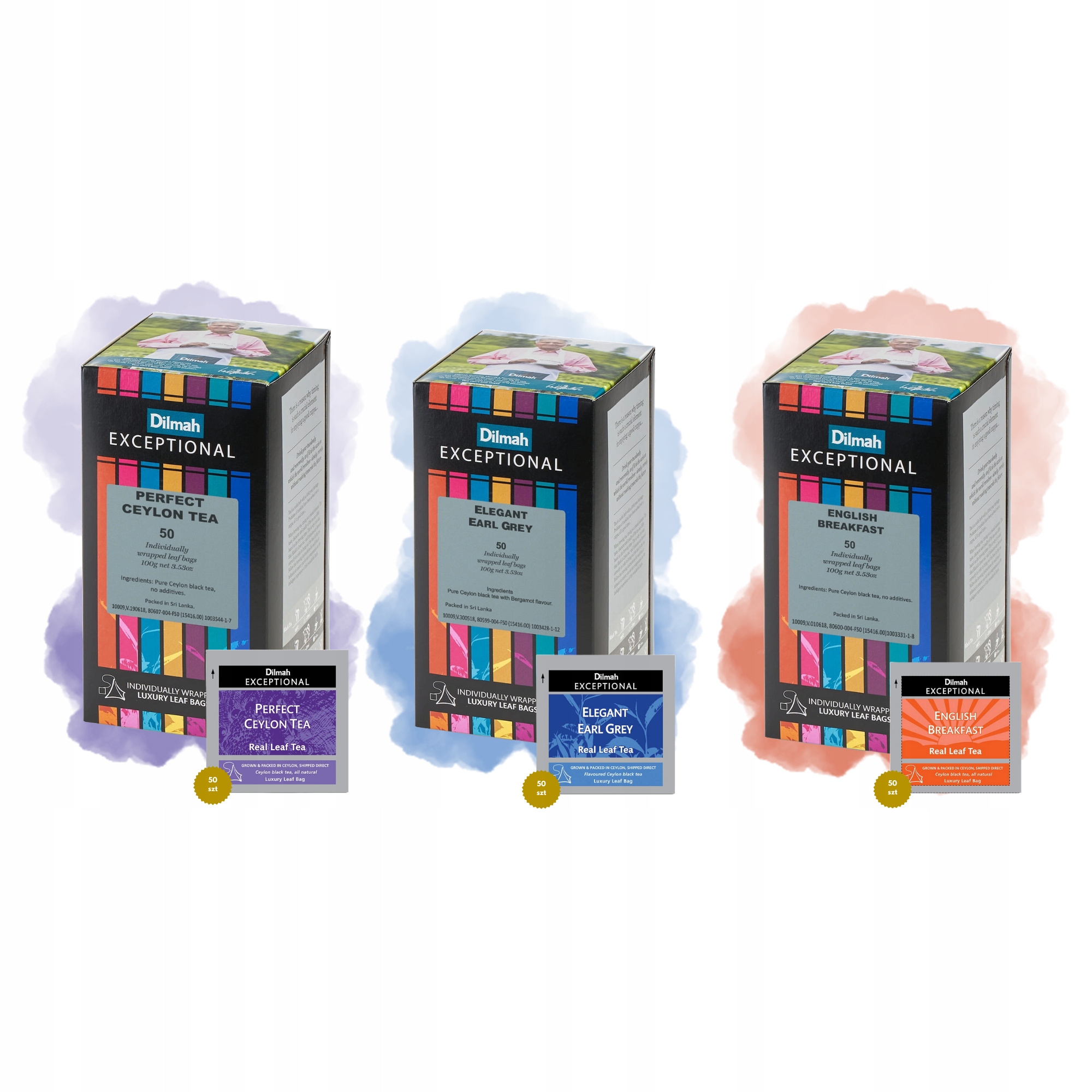 Zestaw 3 Smaki Herbata Czarna Dilmah Exceptional w Kopertach 3x50 Torebek