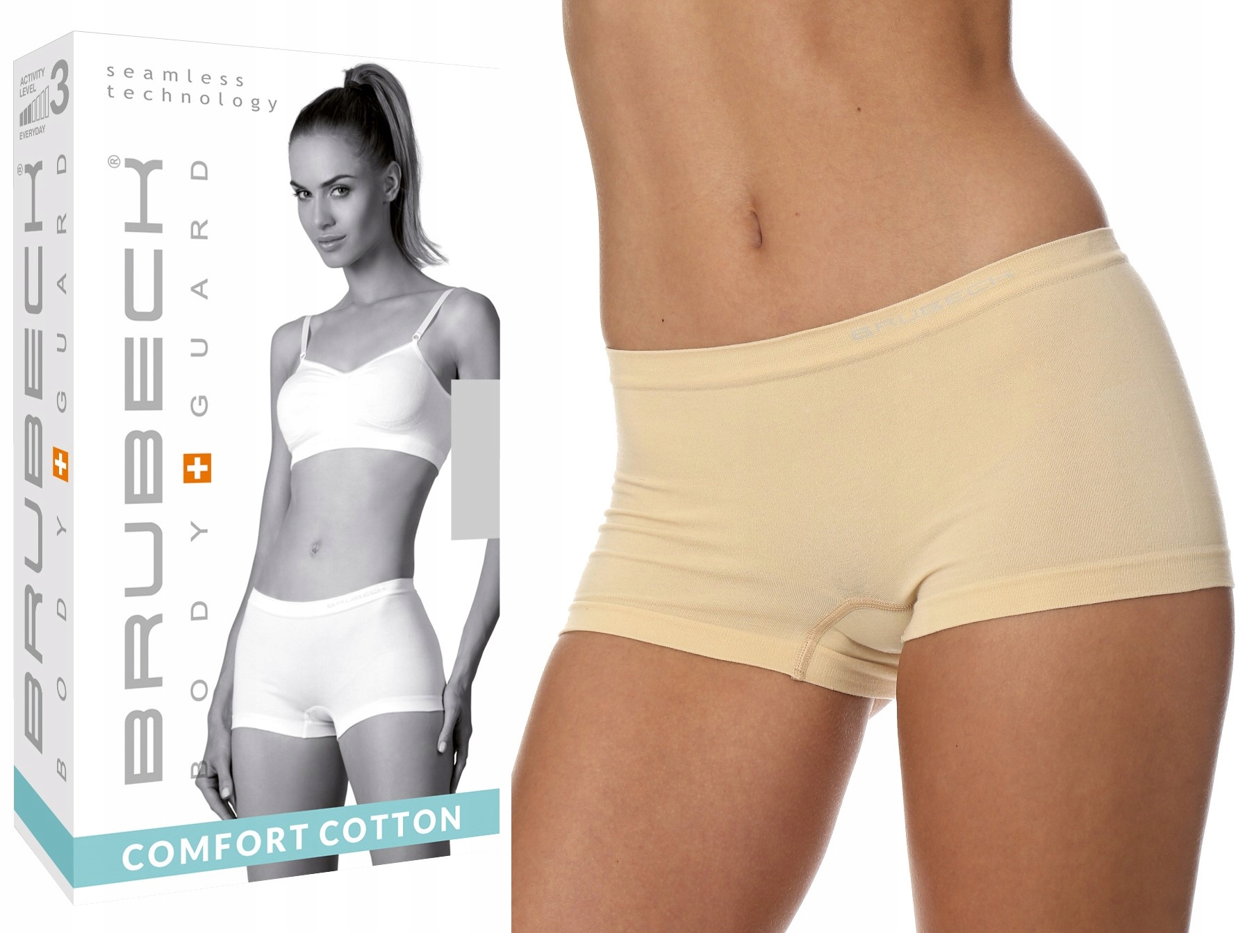 

Brubeck comfort cotton Bokserki BX10470A beżowe S