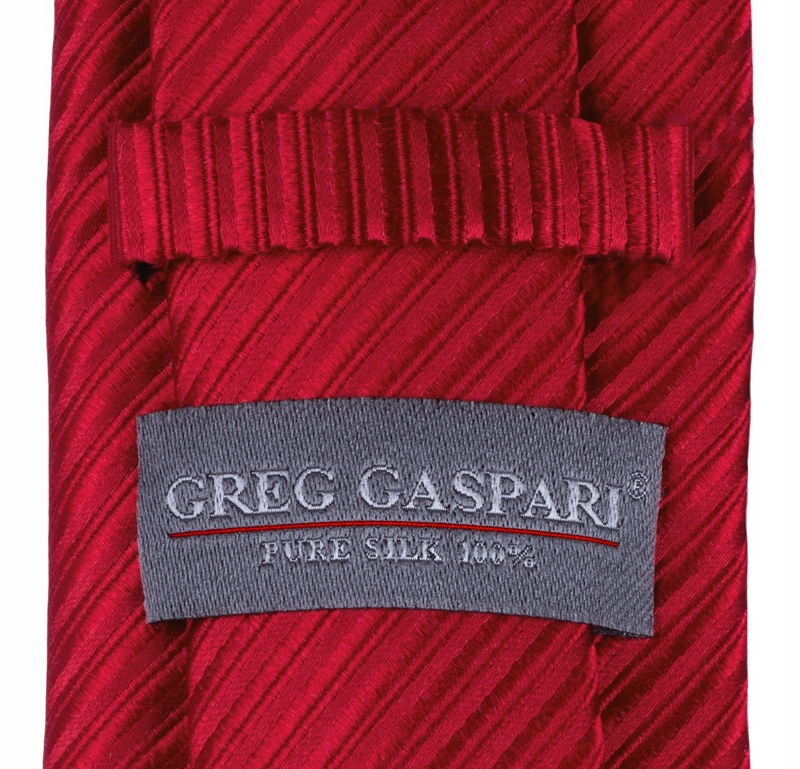 JEDWAB 100% NATURALNY Krawat 7cm Męski do Garnituru Czerwony ŻAKARDOWY kj30 Kolor dodatkowy biały