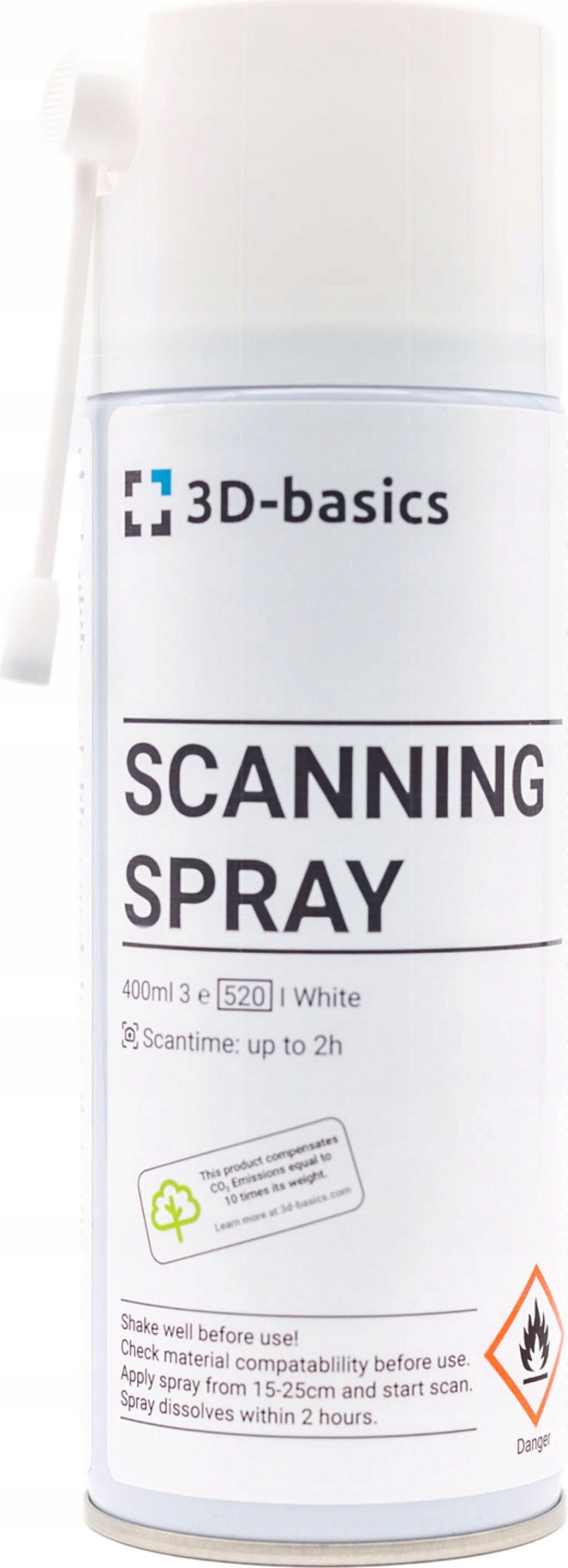 Samorozpuszczający się spray do skanowania 3D z drobną powłoką 400ml