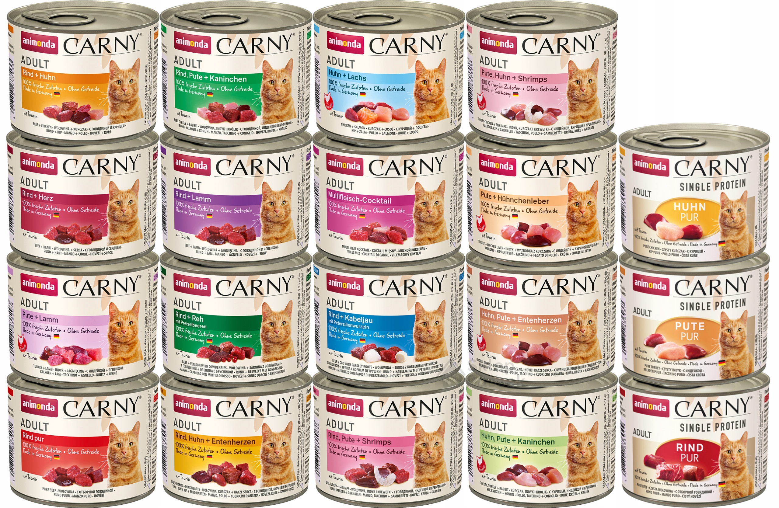 Animonda Carny Adult MIX 19 příchutí plechovka Set 19x200g