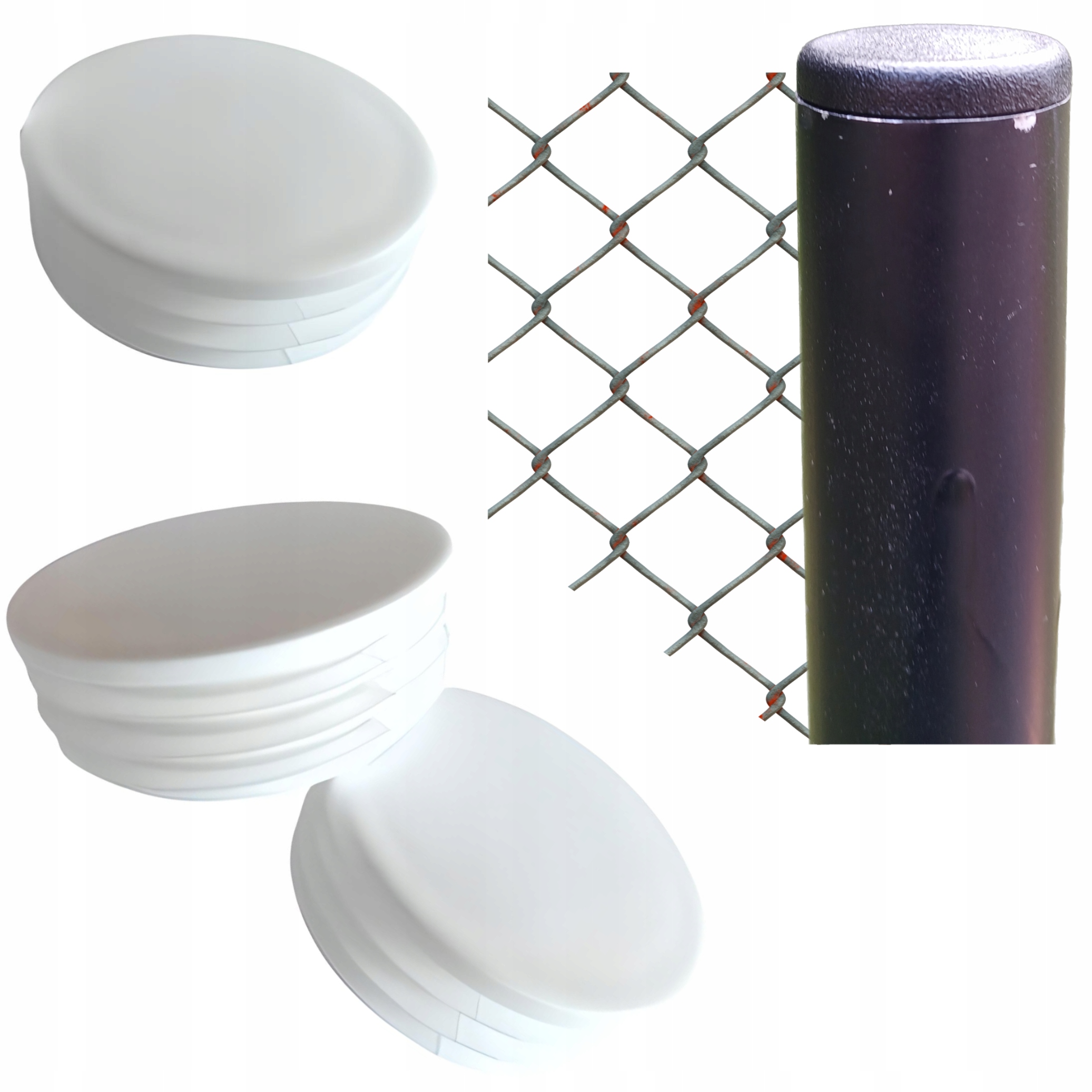 Vnitřní krytka na profil zátky trubek Fi 60 100 Ks Bílá