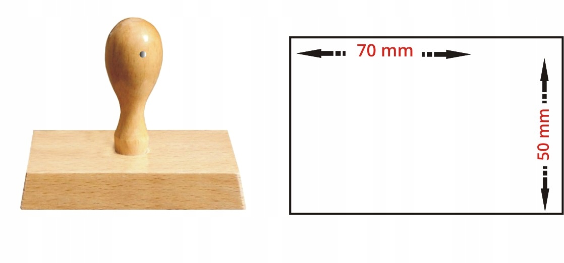 GRYF PIECZĄTKA RĘCZNA LOGO STEMPEL GRAFIKA 70x50mm