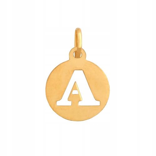 Zlatý přívěsek 585 Kolečko Vyřezaná destička A s písmenkem Iniciál