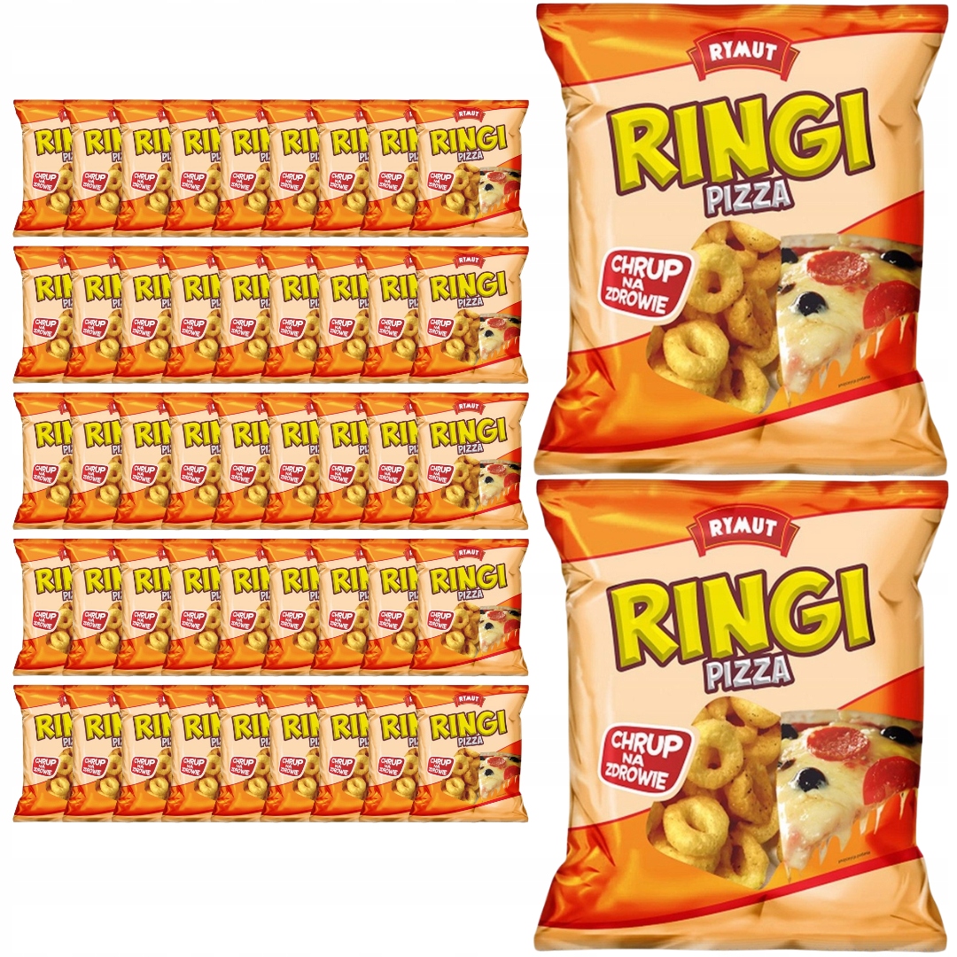 Levně Rymut Kukuřičné kroužky s příchutí pizzy 20 g x 45 kusů