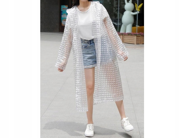 PŁASZCZ PRZECIWDESZCZOWY WIELORAZOWY Z KAPTUREM Marka inna