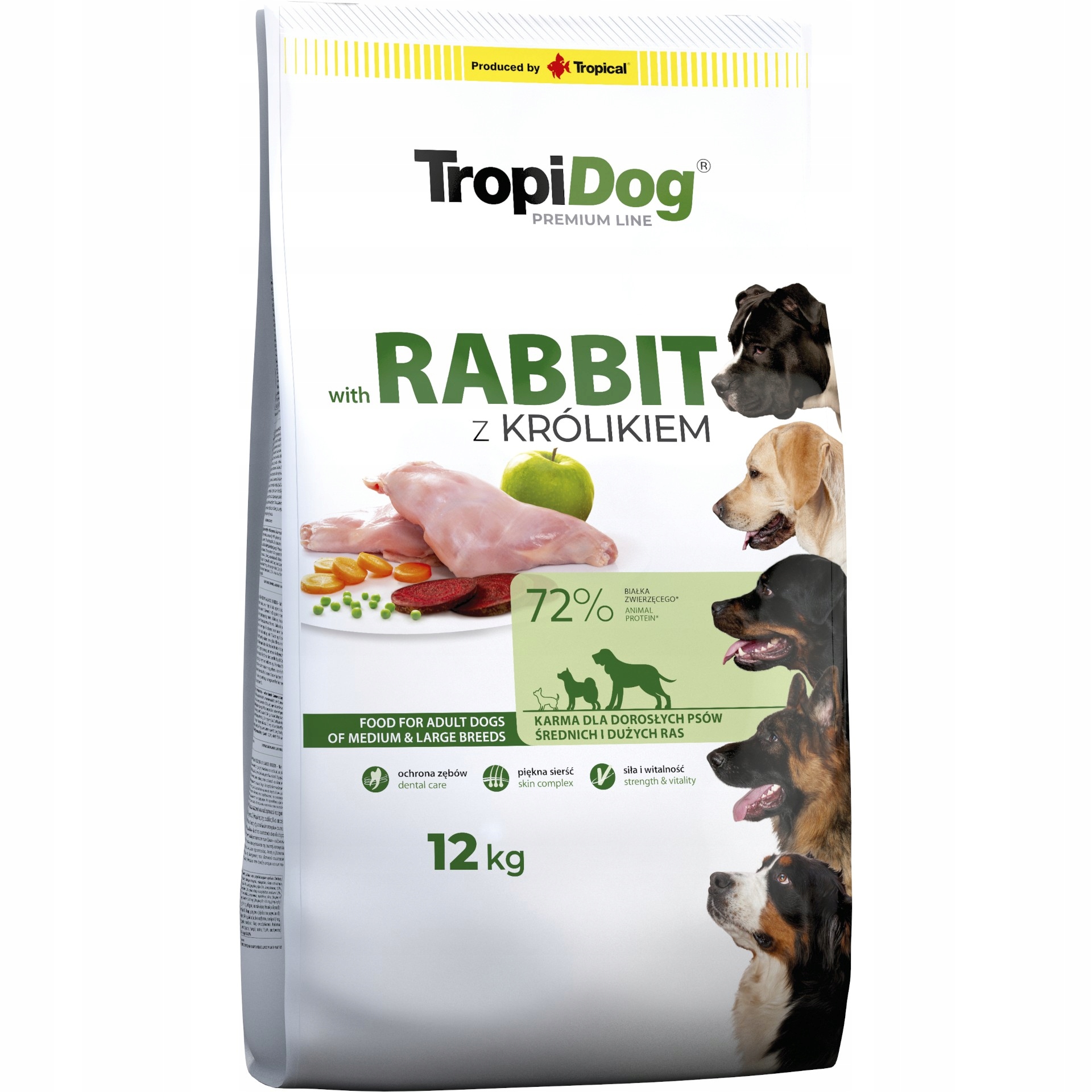 Tropidog Rabbit Rice 12kg adult Medium Maxi