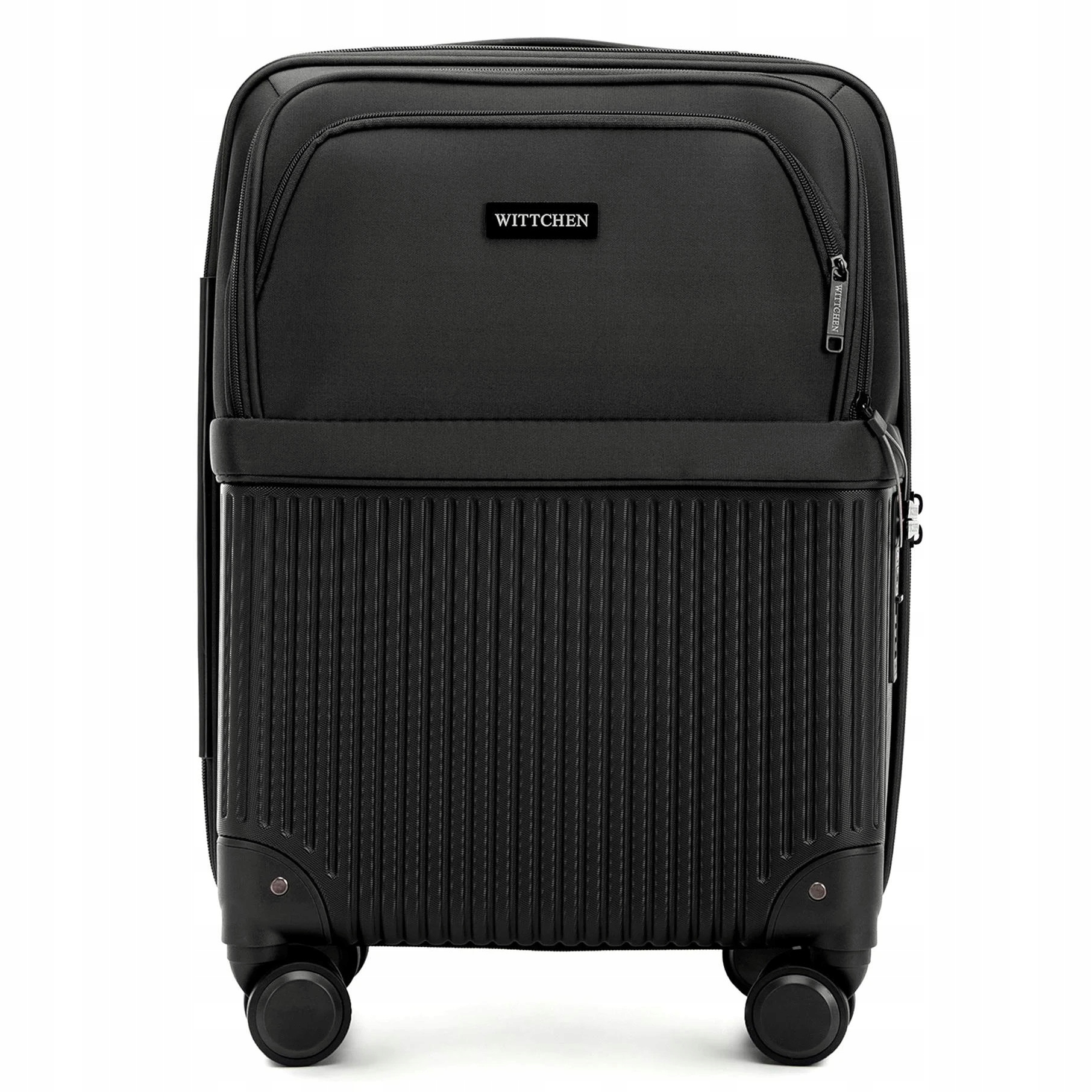 Walizka Wittchen Kabinowa 56-3S-881-10 Czarny Abs Nylon Hybryda Laptop 34L