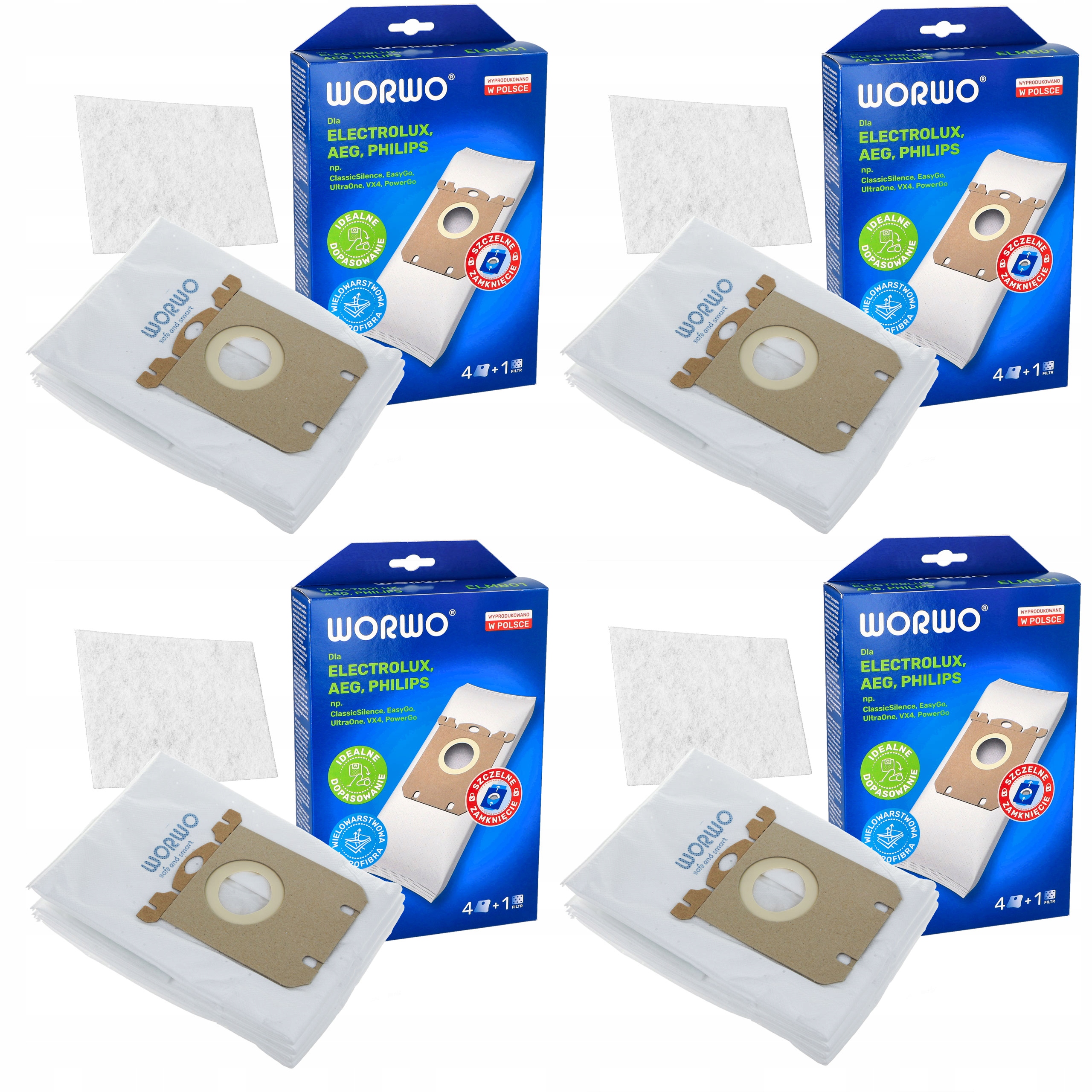 WORKI DO ODKURZACZA ELECTROLUX PHILIPS E201B 16SZT