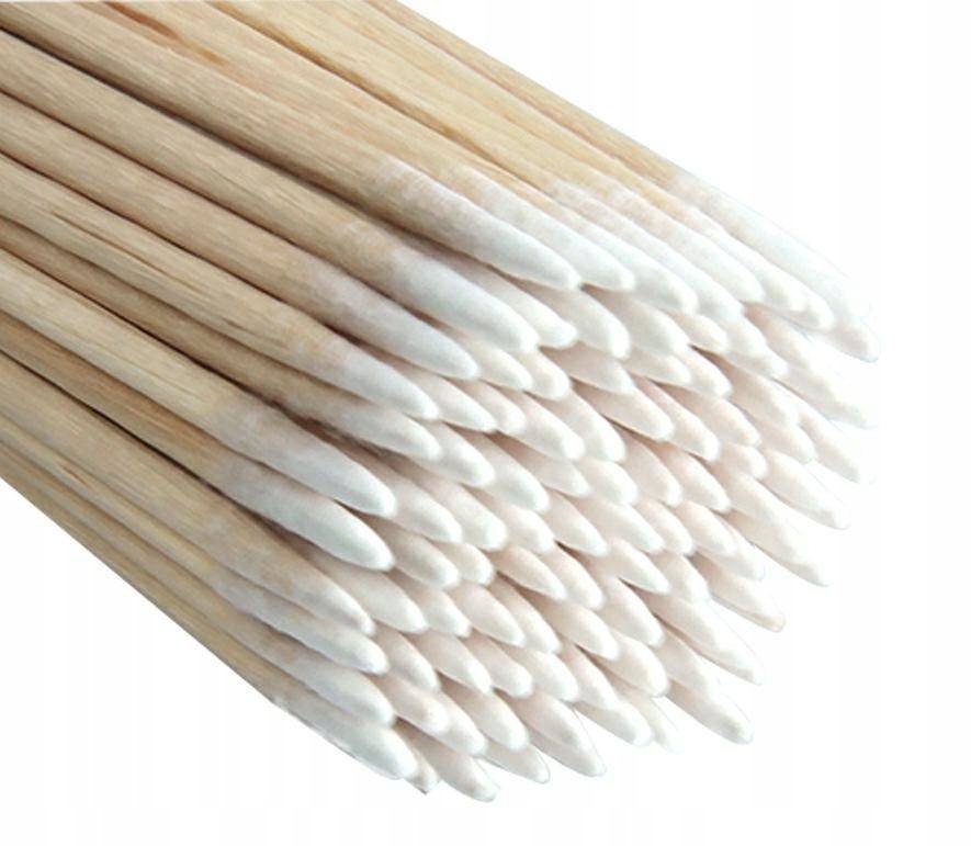 DREWNIANE PATYCZKI KOSMETYCZNE Z BAWEŁNĄ 100 SZTUK