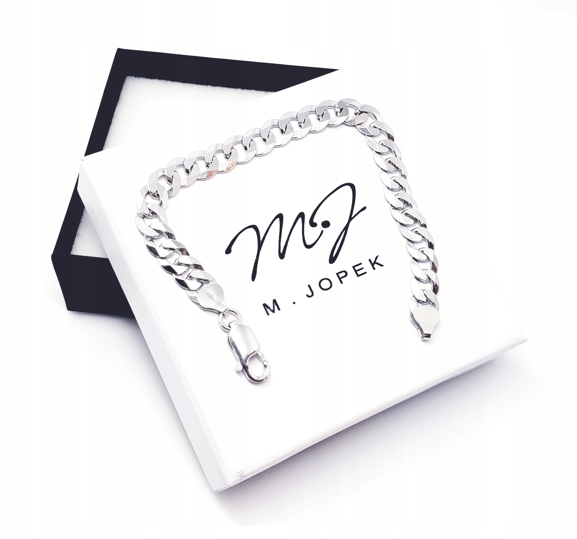 

Rodowana Srebrna Bransoleta Pancerka 7,65mm/21cm