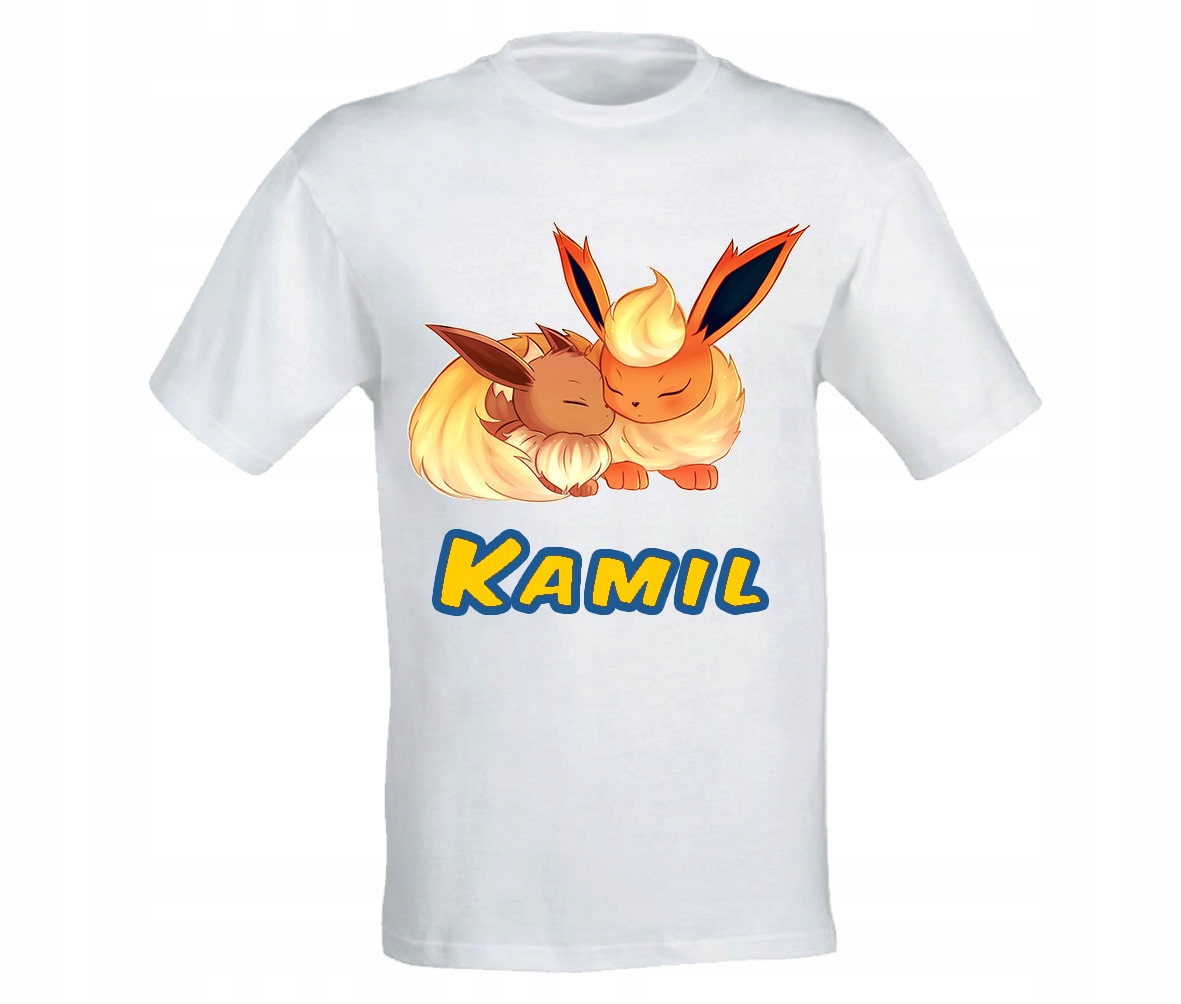 

Koszulka T-shirt Pokemon Eevee Flareon Imię 140