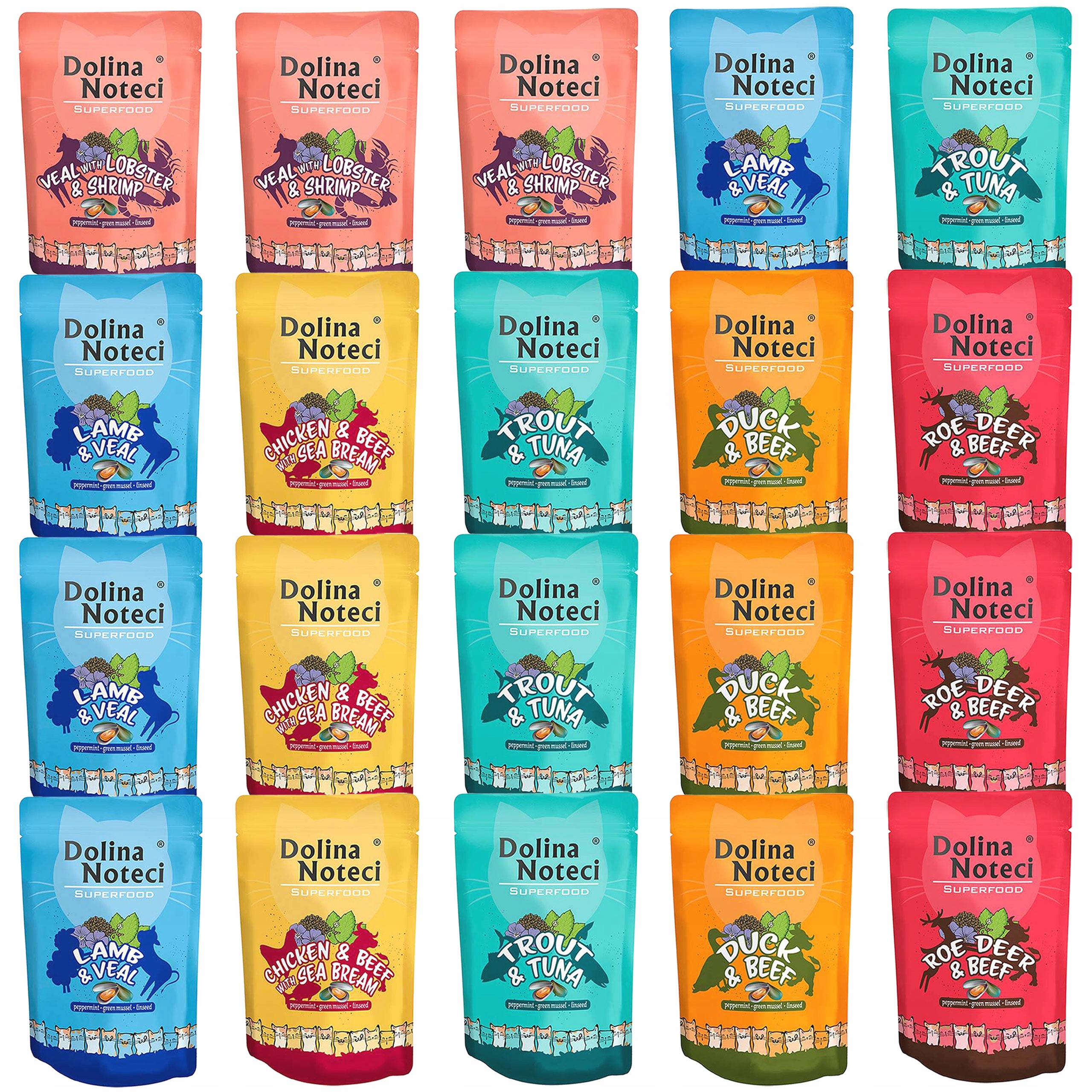 Levně Dolina Noteci Superfood krmivo pro kočky mix chutí 20 x 85 g bez obilovin