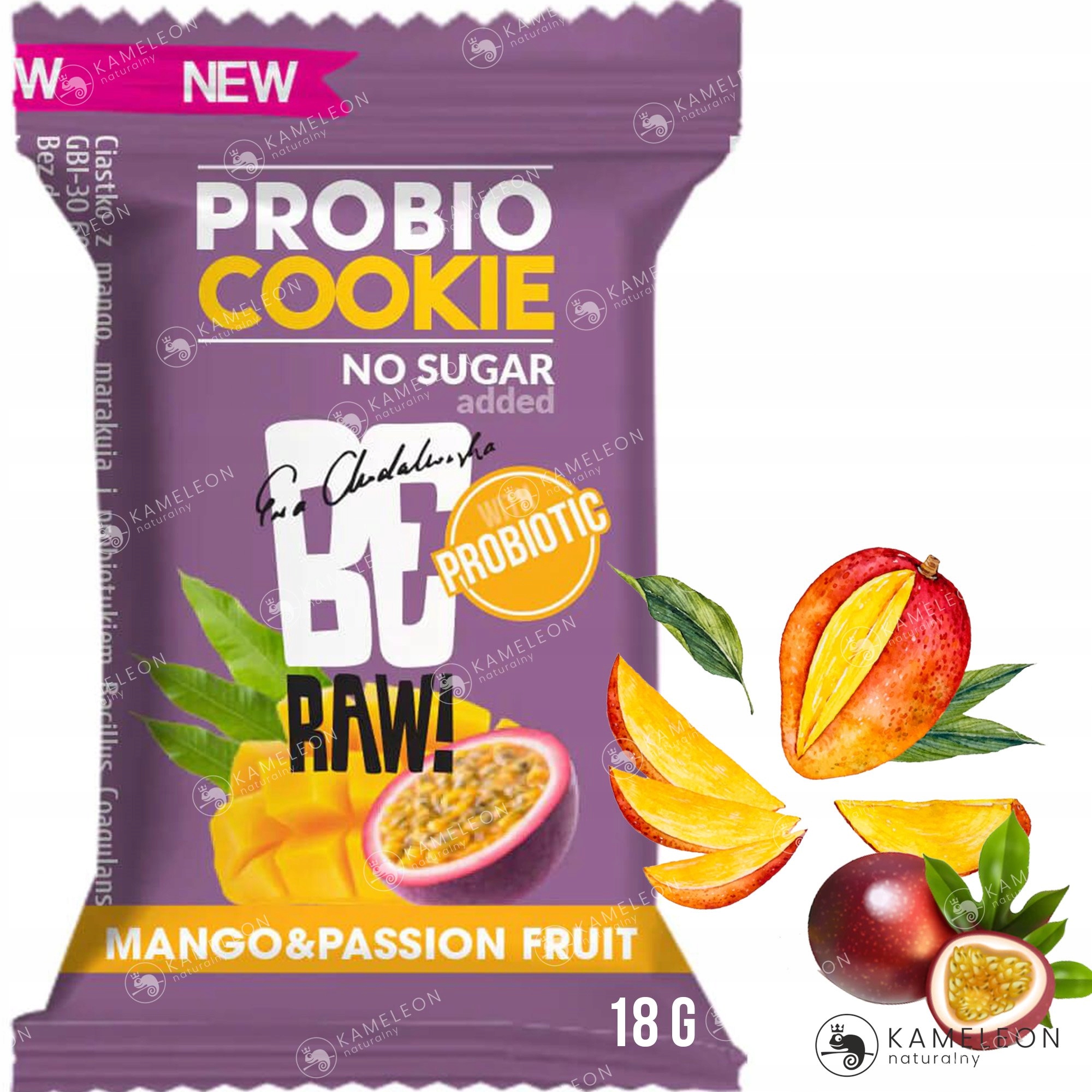 BERAW! PROBIO COOKIE PROBIOTYK MIX SMAKÓW KARMEL MANGO KOKOS po 7szt =21szt Marka Purella Superfoods