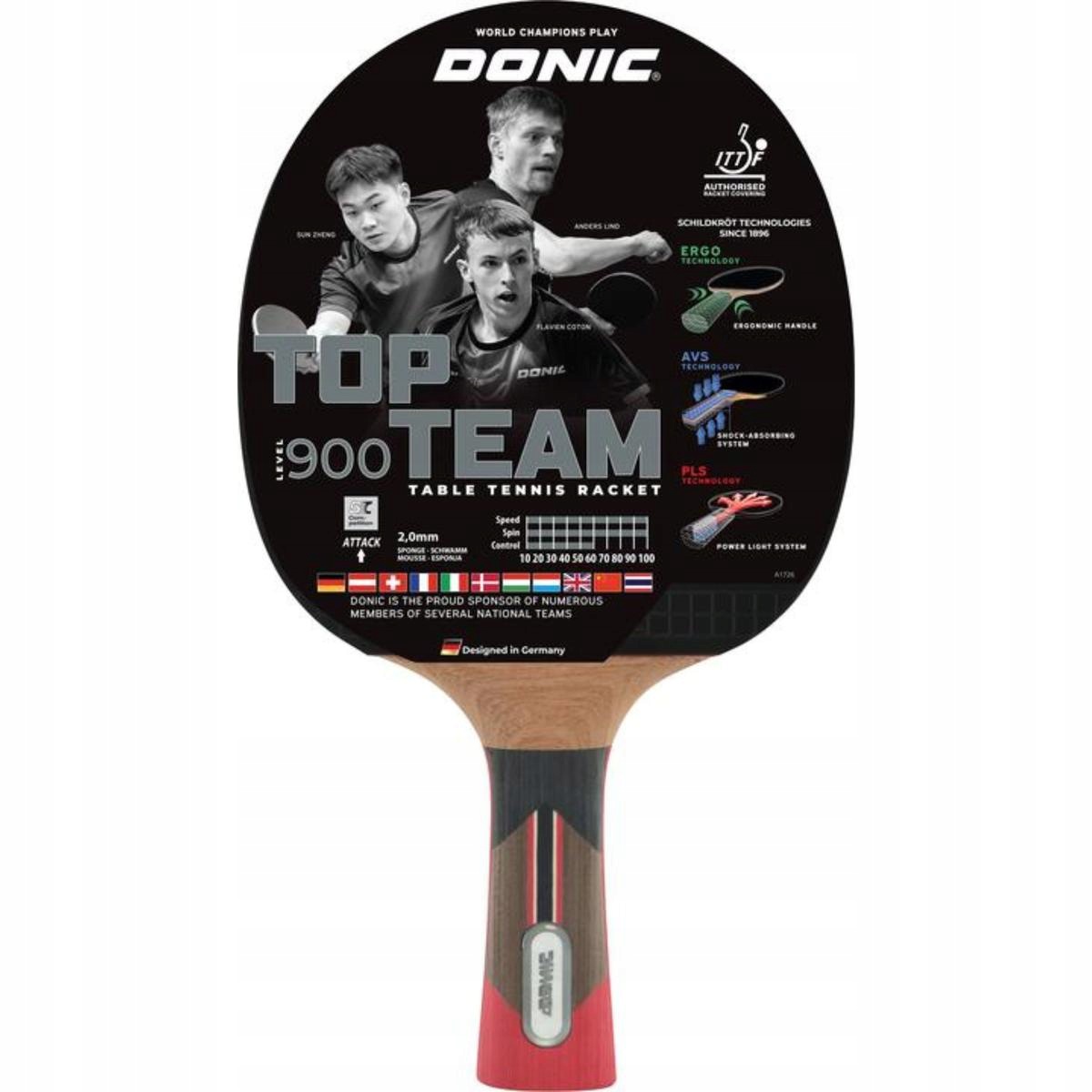 Pálka na stolní tenis Donic Top Team 900 Ping Pong Stolní Tenis