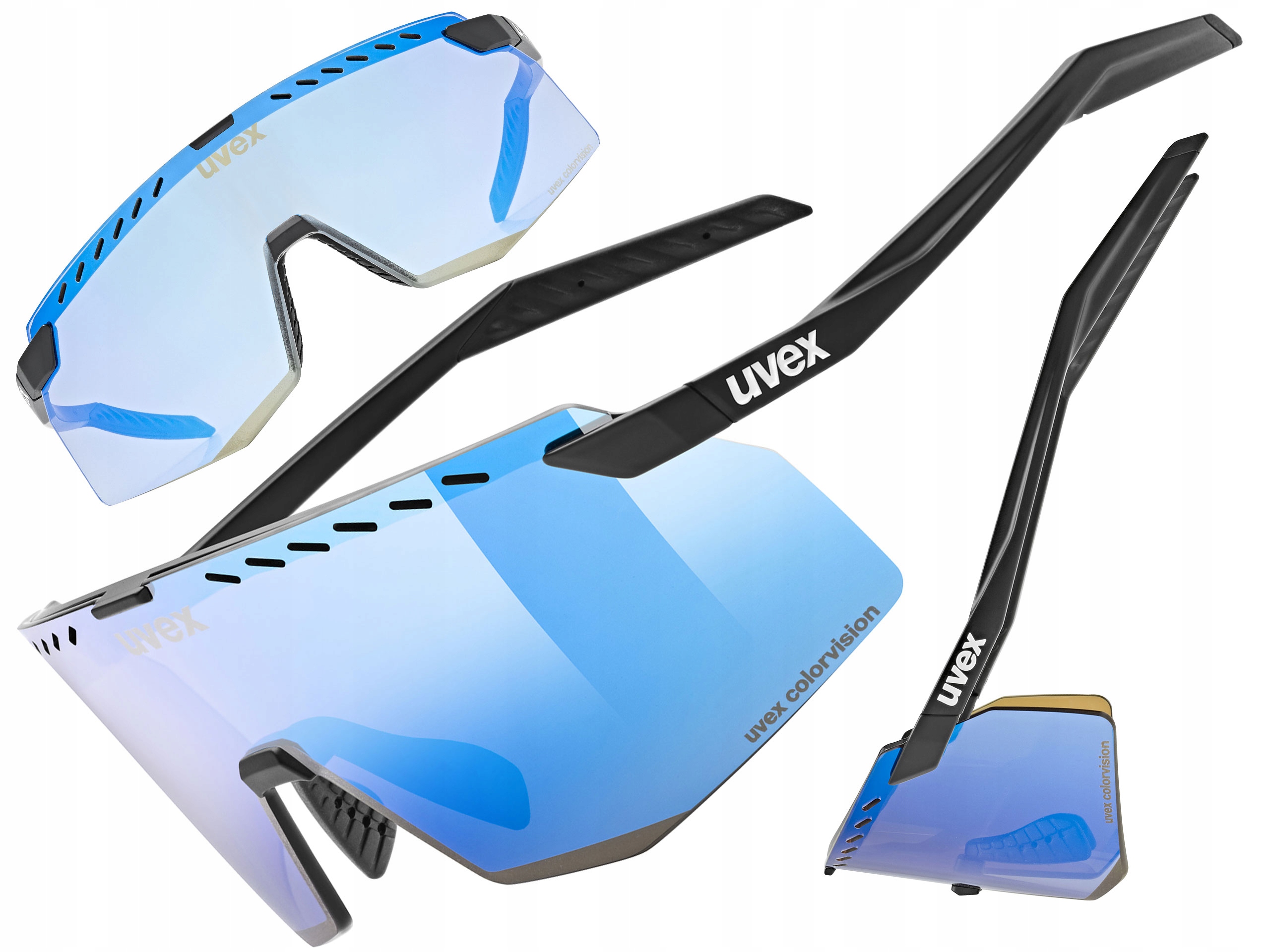 Cyklistické brýle Uvex Pace Stage CV černé matné (zrcadlově modré) S2