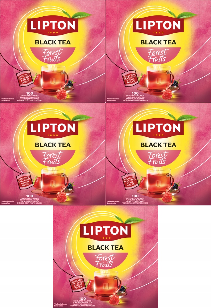 Herbata czarna Lipton Classic Forest Fruits owoce leśne 100szt x5