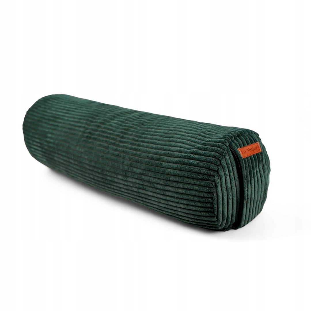 Váleček na jógu, bolster, váleček s pohankovou slupkou Winter Moss zelený manšestr