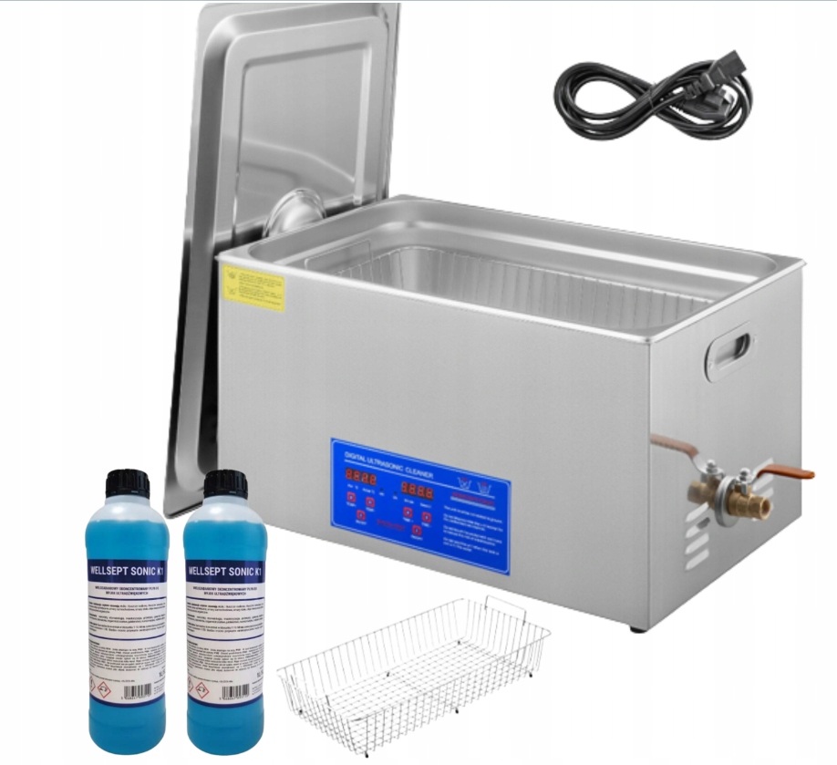 УЛЬТРАЗВУКОВИЙ ОЧИЩУВАЧ 30Л ПРОФЕСІЙНИЙ 1100 ВТ + РІДИНА