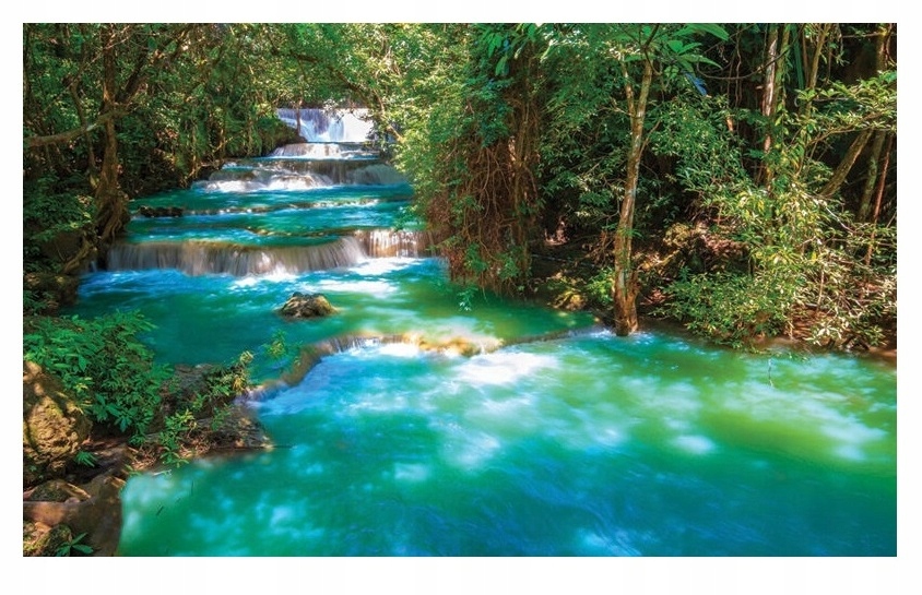 Fototapeta Vodopád 3D Les Stromy Příroda 312x219