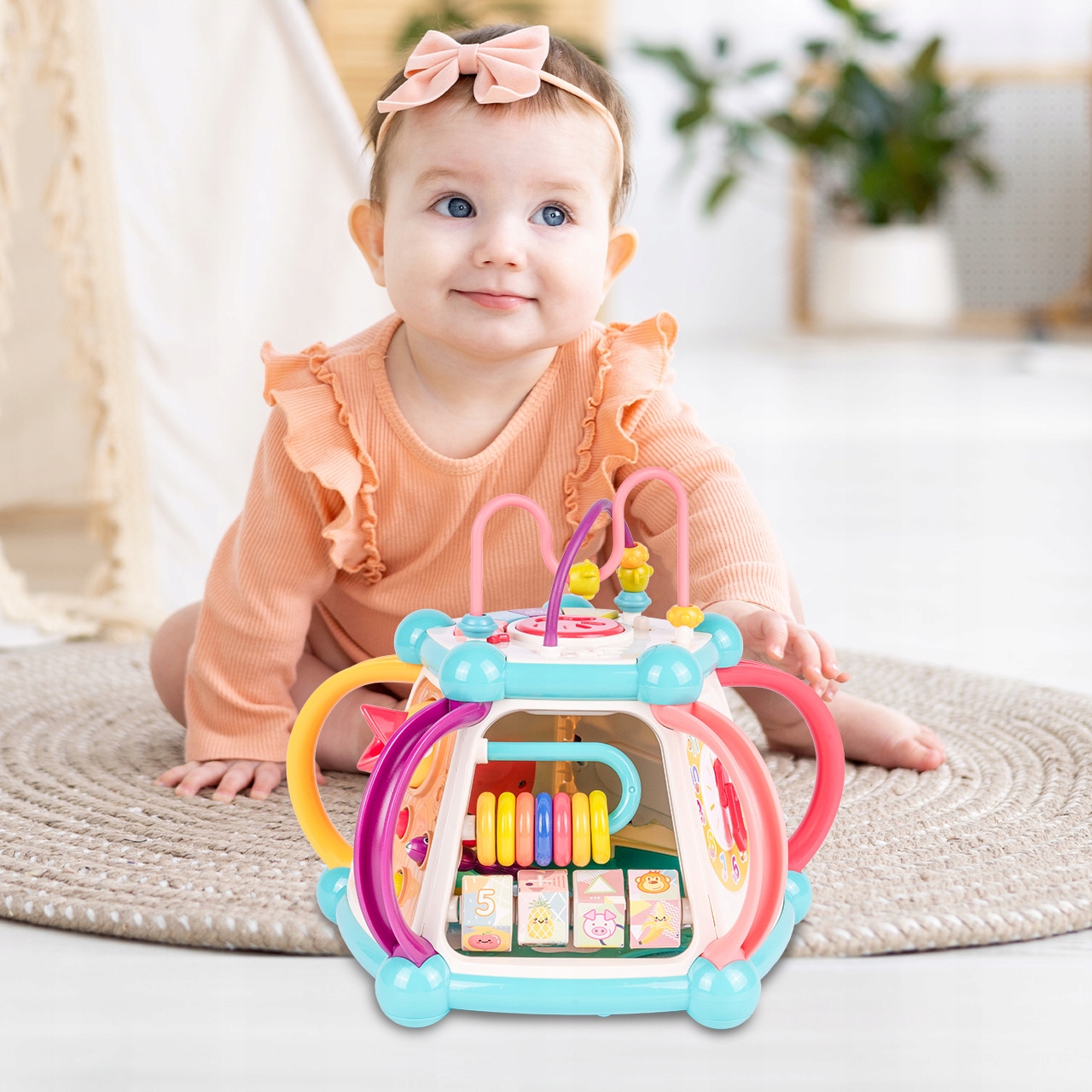 PÄDAGOGISCHER INTERAKTIVER SENSORISCHER WÜRFELSORTER MONTESSORI-BLÖCKE 7in1 Herstellercode 111625