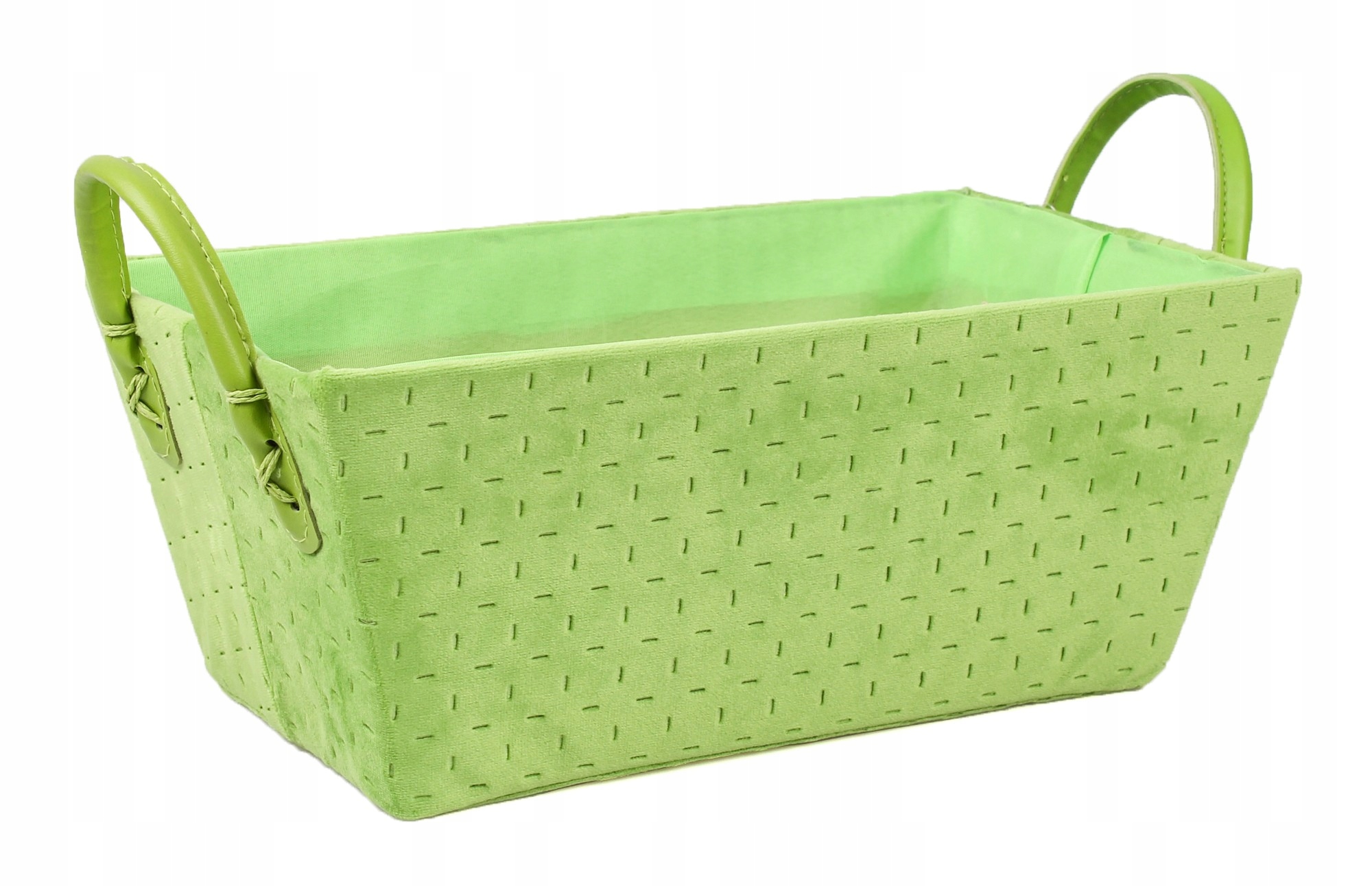 

Prostokątny Zielony Koszyk Velvet 30x17x12/16 cm