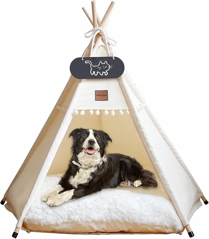 Namiot tipi dla zwierząt domowych z dwustronną poduszką 60x60x70