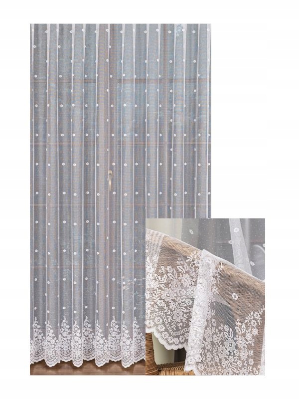 Záclona Praktická Drobné Květiny Průhledná s páskou Drak š. 300x190