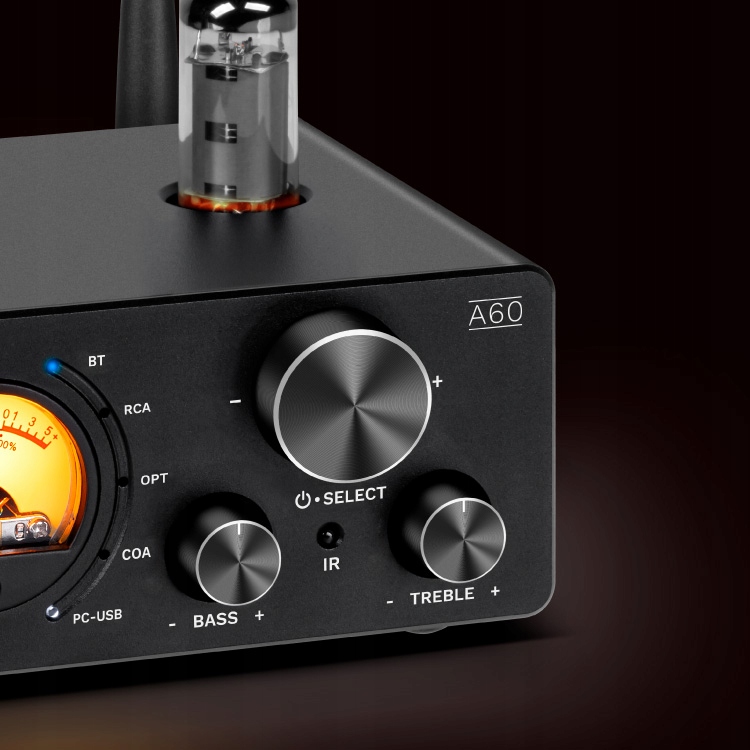 WZMACNIACZ LAMPOWY STEREO MAŁY MOCNY 2 X 100W BLUETOOTH 5.0 A60 Moc wyjściowa 8Ω 200 W