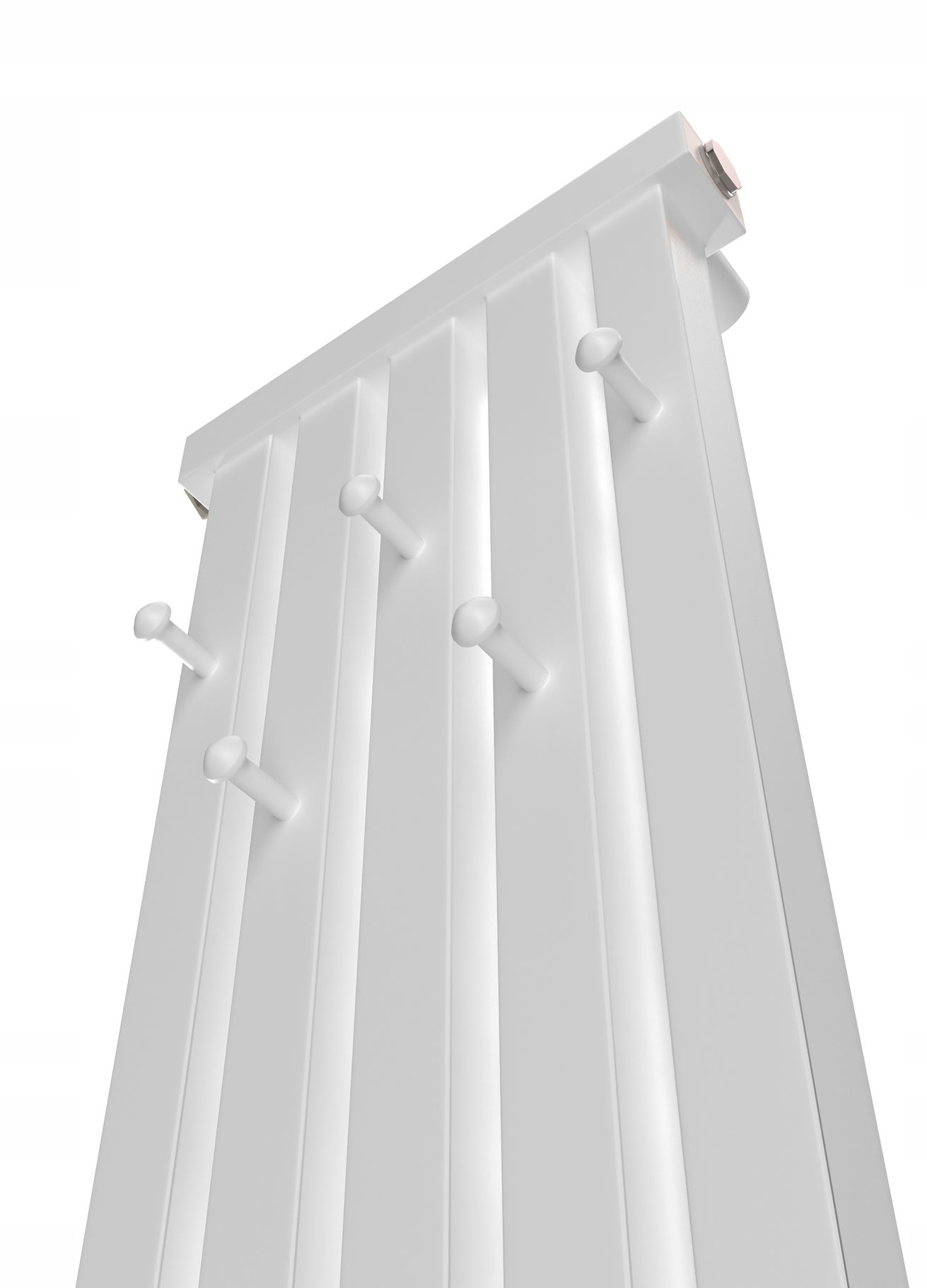 Dekorativní radiátor s věšáky Radiator Hook 120x32 Bílá Matná Struktura