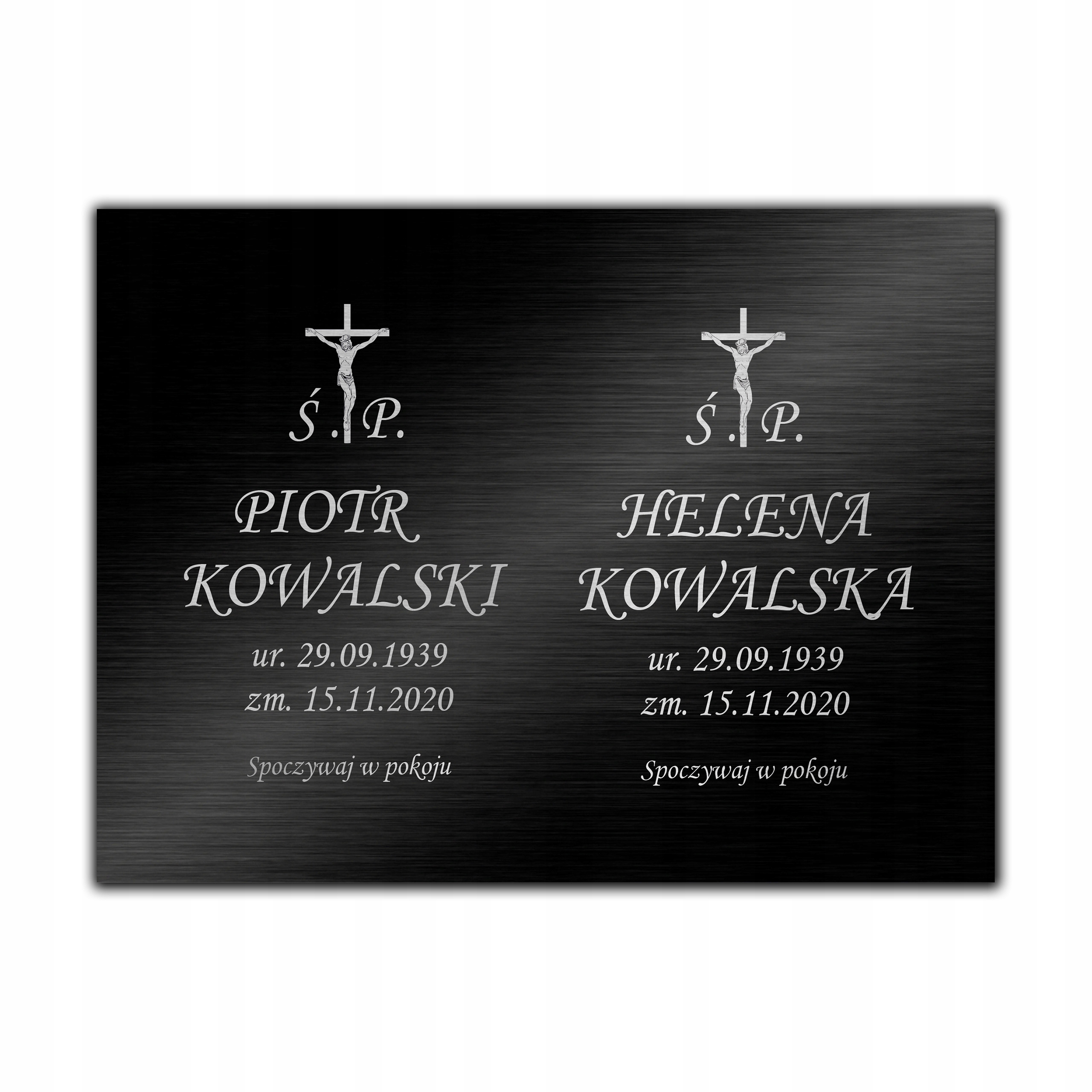 TABLICZKA NAGROBKOWA NAGROBNA GRÓB KRZYŻ 40x30 cm Marka inny