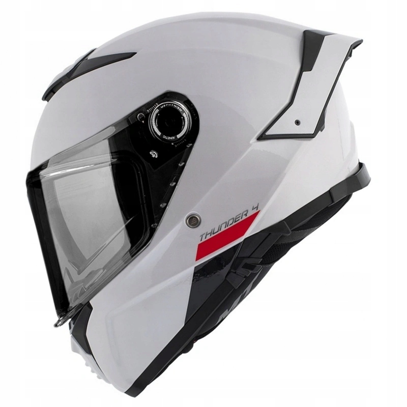 Motocyklová prilba s Blendou Mt Thunder 4 Sv Solid Gloss White biela