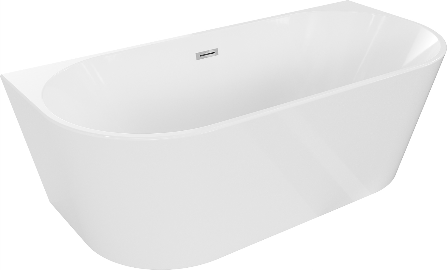Mexen Oval volně stojící přídavná vana 180 x 80 cm, bílá, odtok chrom 526