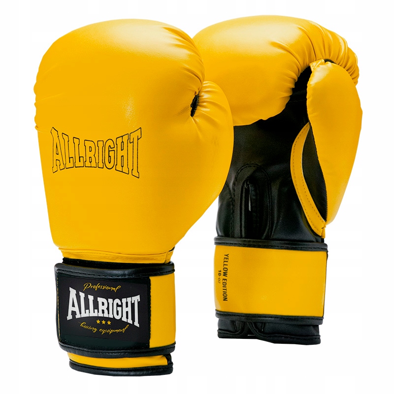 RĘKAWICE BOKSERSKIE 12OZ TRENINGOWE SPARINGOWE ALLRIGHT MĘSKIE ŻÓŁTE