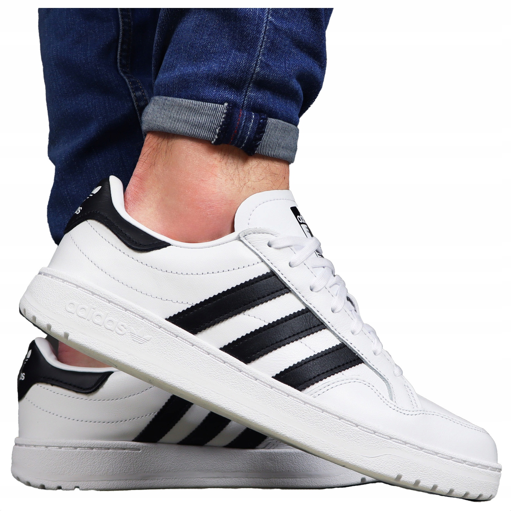 buty męskie Adidas Skórzane Białe ze skóry sportowe sneakersy