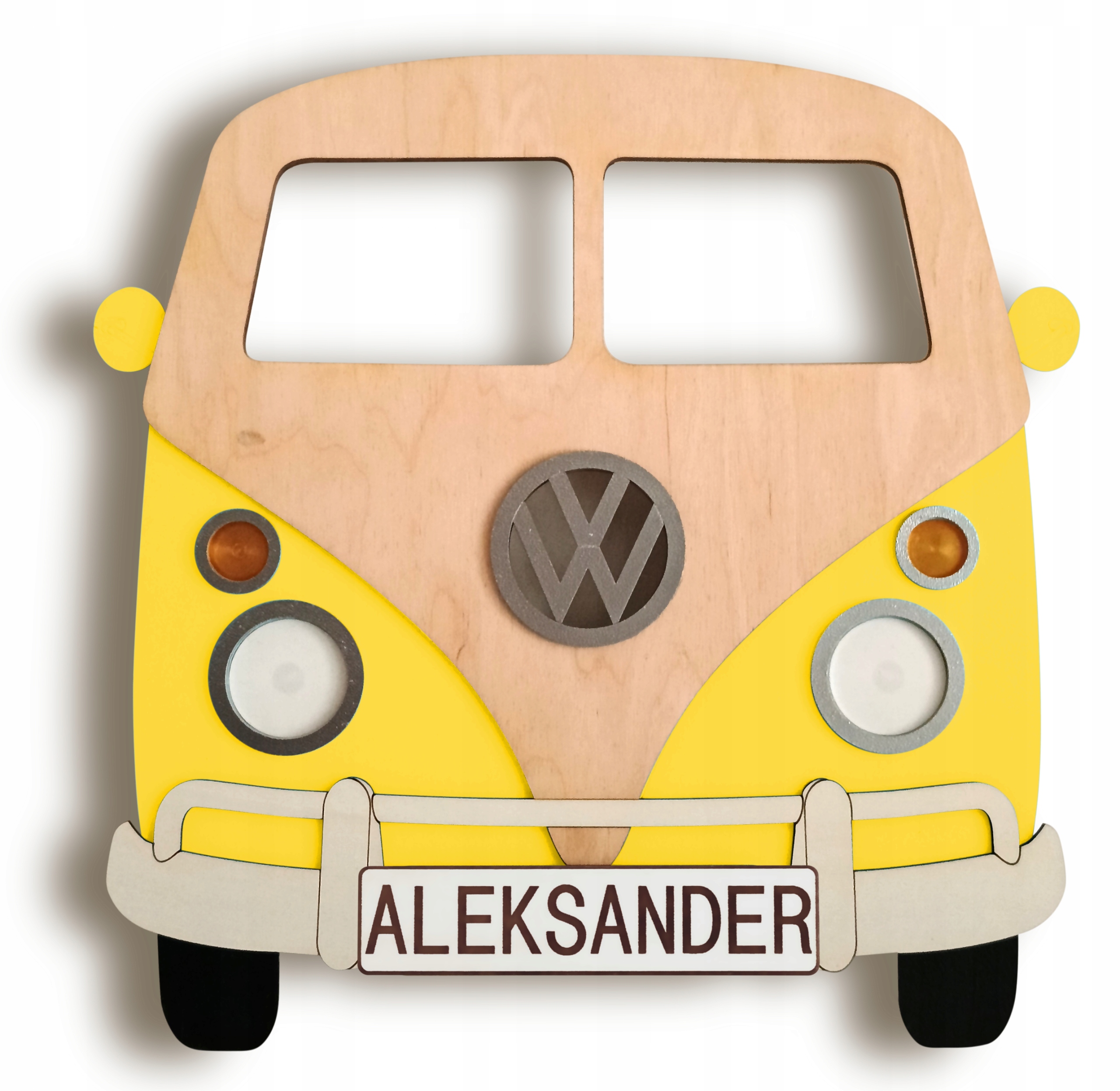 LAMPKA NOCNA LED STYLOWY BUS SPERSONALIZOWANA IMIĘ DZIECKA SUPER PREZENT Kolor dominujący odcienie niebieskiego