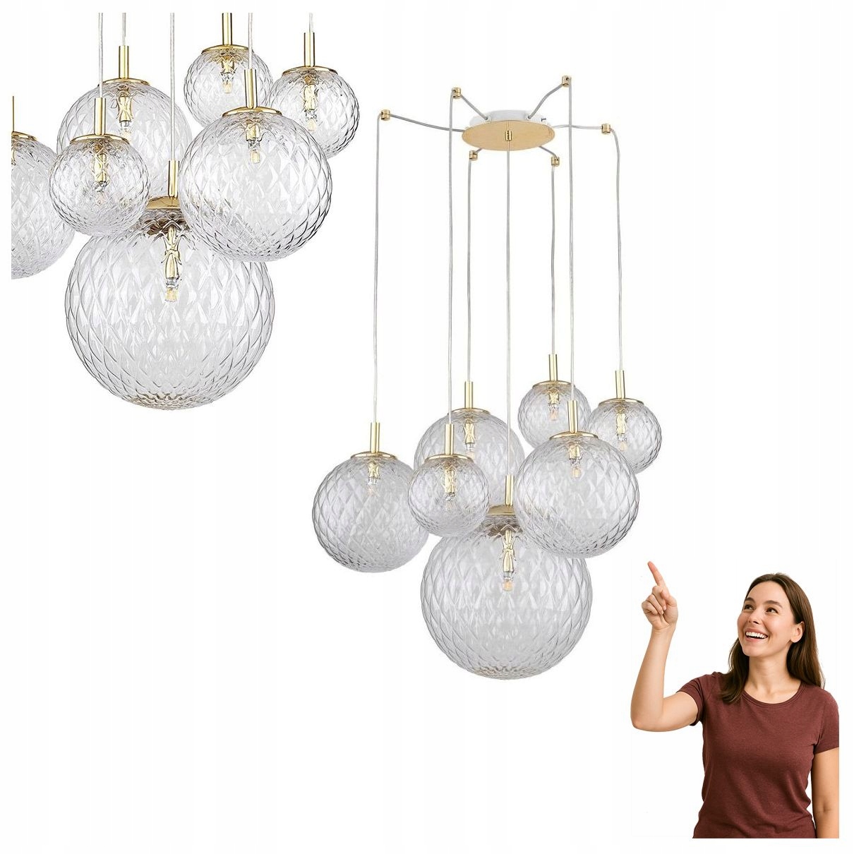 Závěsná lampa Cadix Gold 4608 Tk Lighting