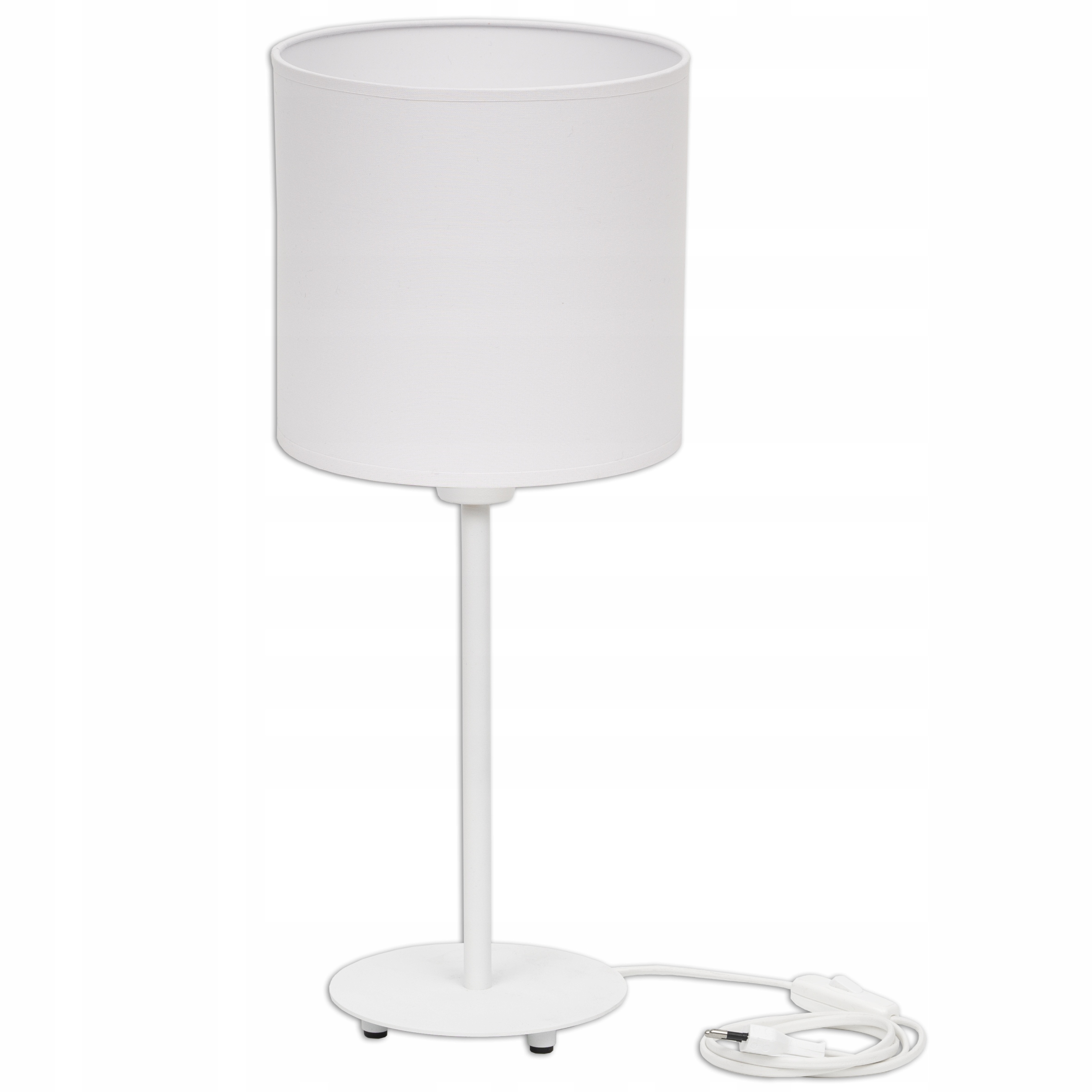 Lampka Nocna Led Stołowa Abażur 20 cm klosz Stojąca Biała 50 cm Przenośna