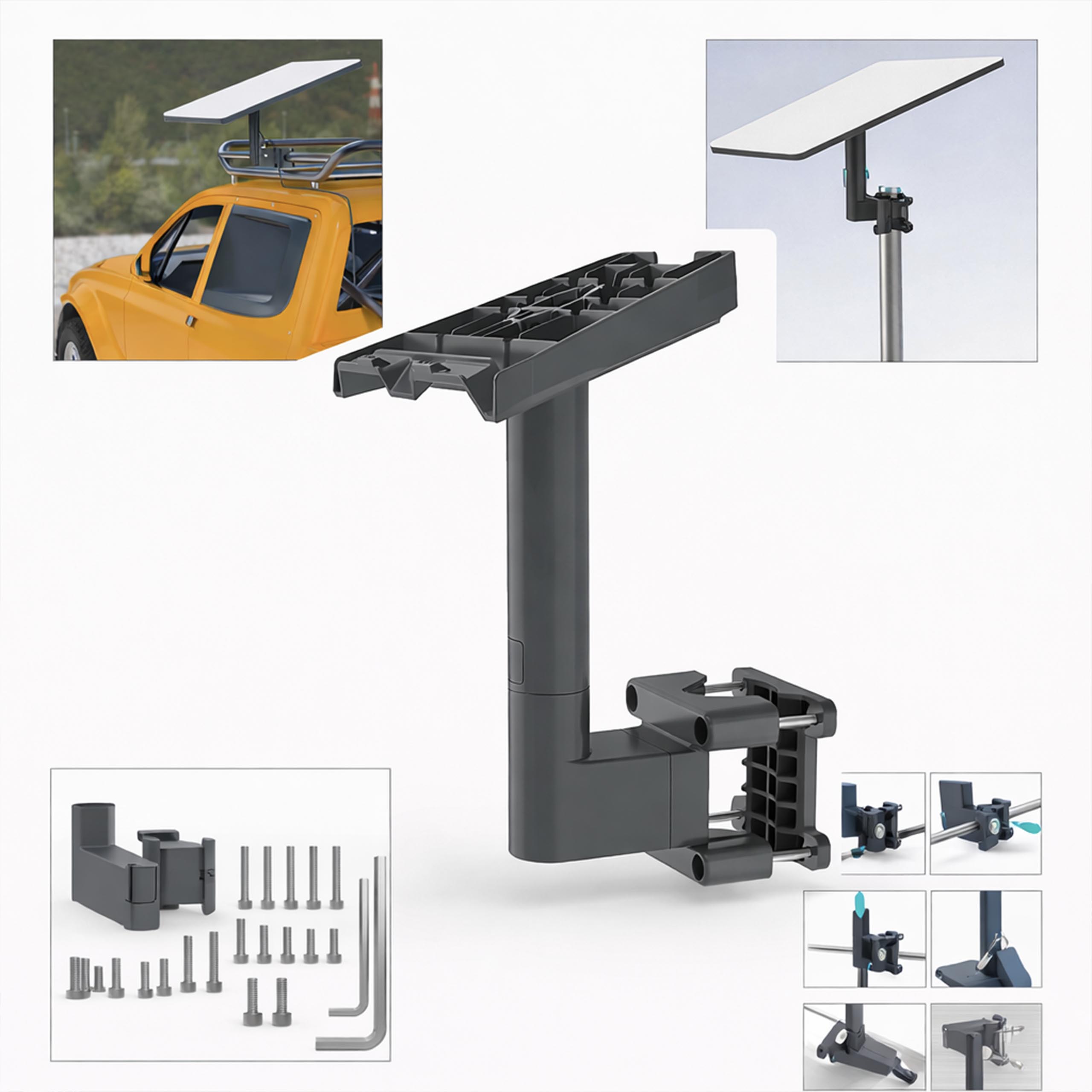 Edup SK0067 – Uchwyt do Starlink Gen 3 (V3) na rurę dach reling